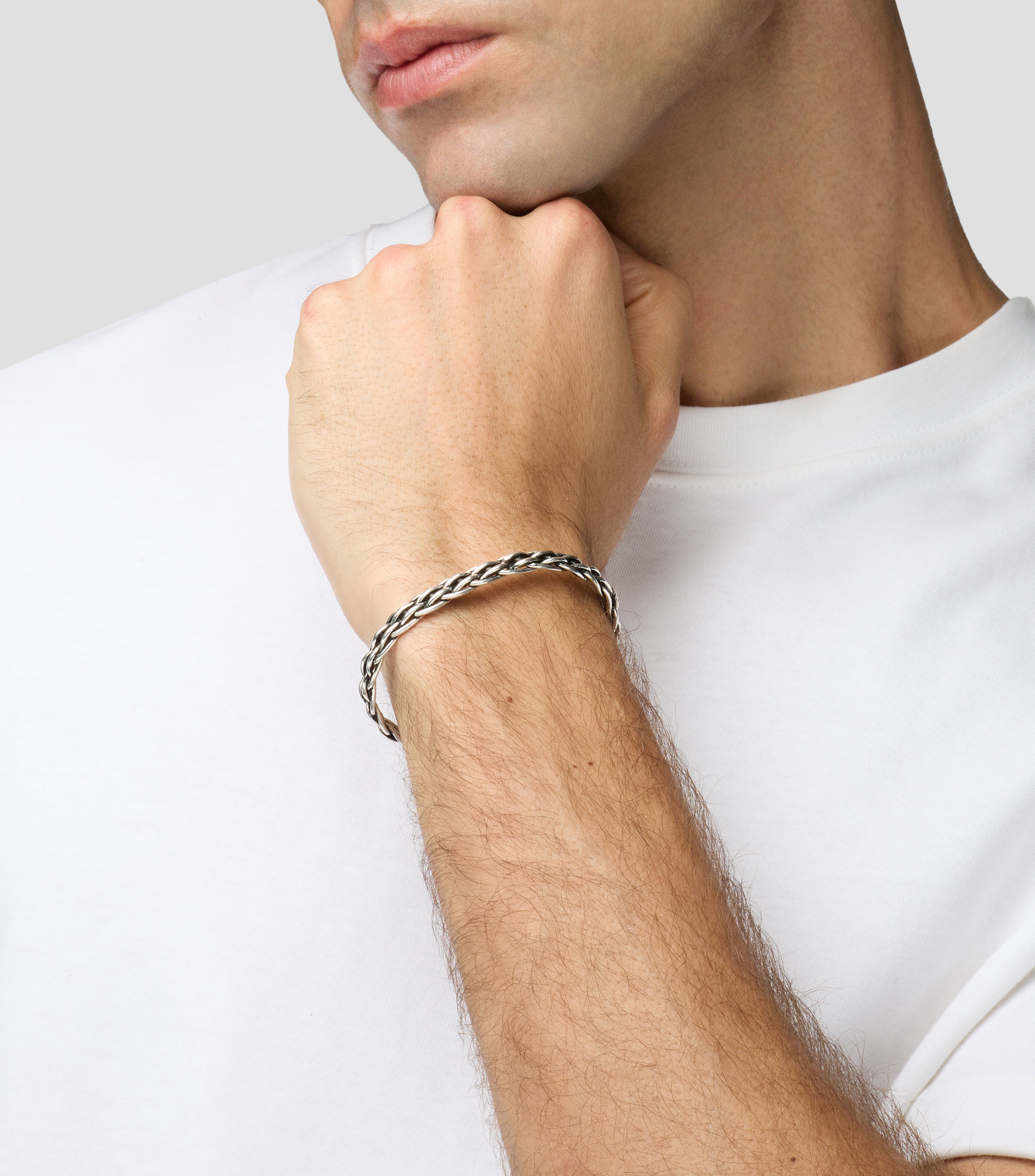 Brazalete en plata .925 entrelazado Hombre
