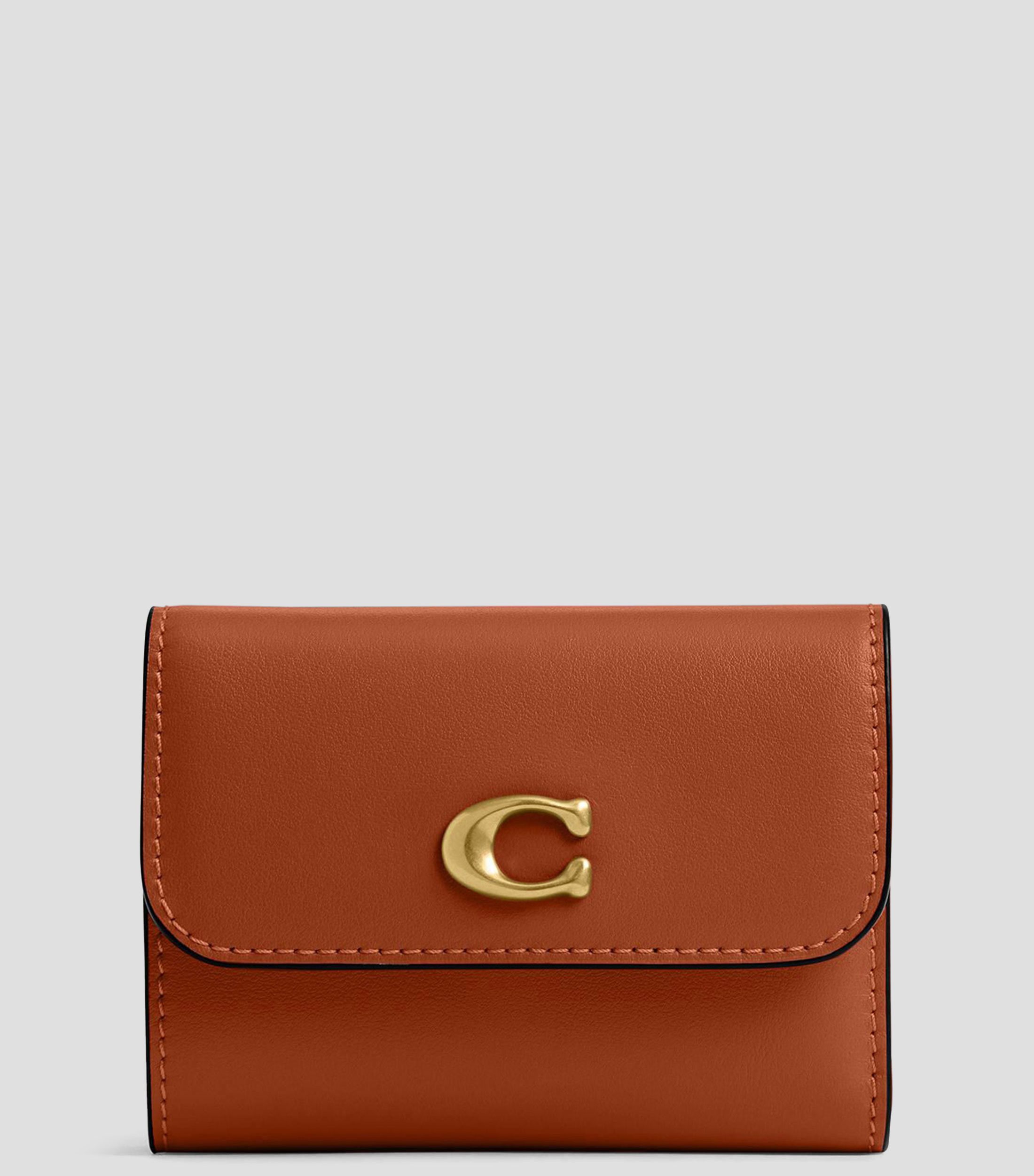 Cartera café en piel Essential Card Holder lisa Mujer