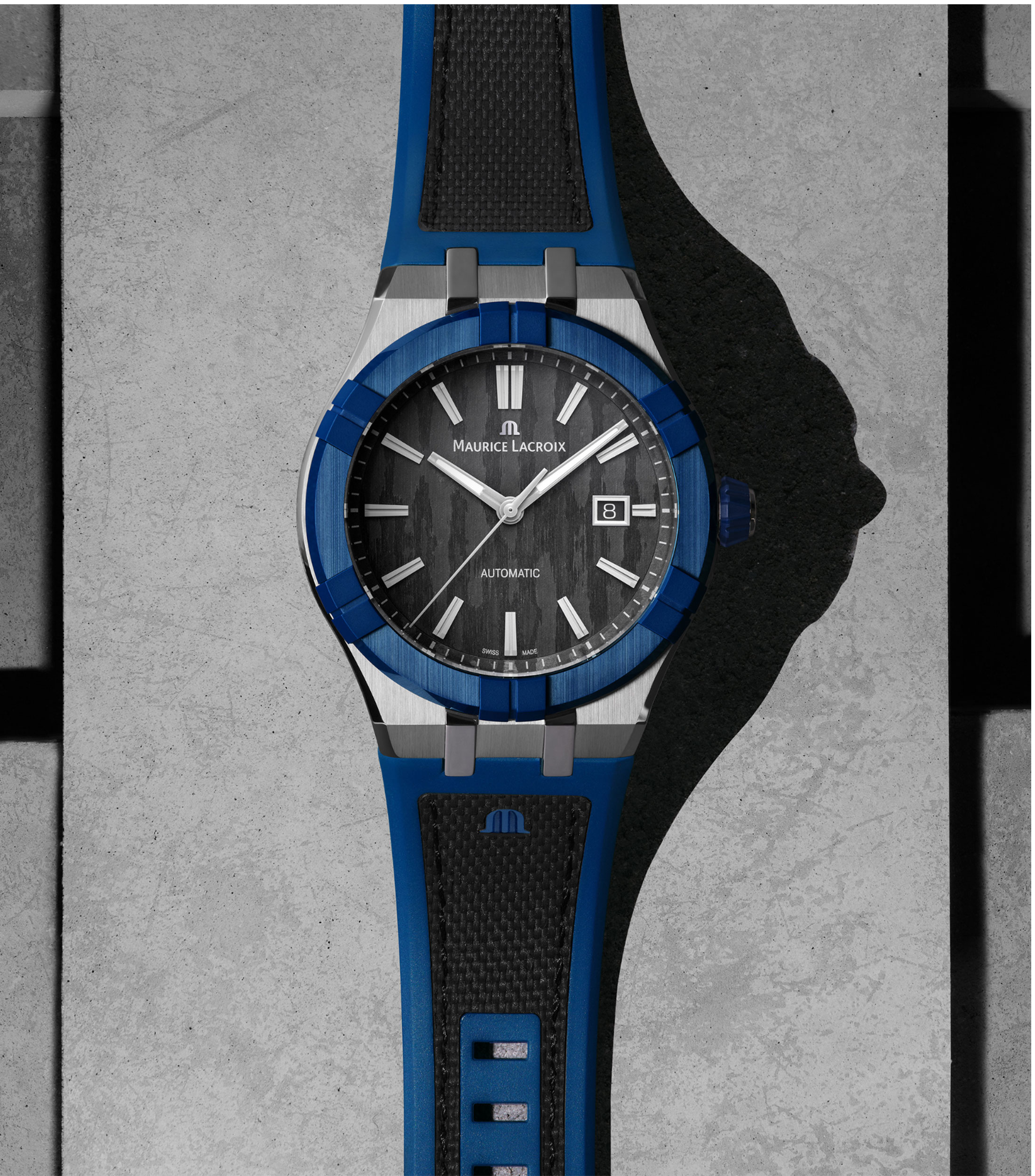 Reloj para Hombre Aikon Casual, Plateado, Azul