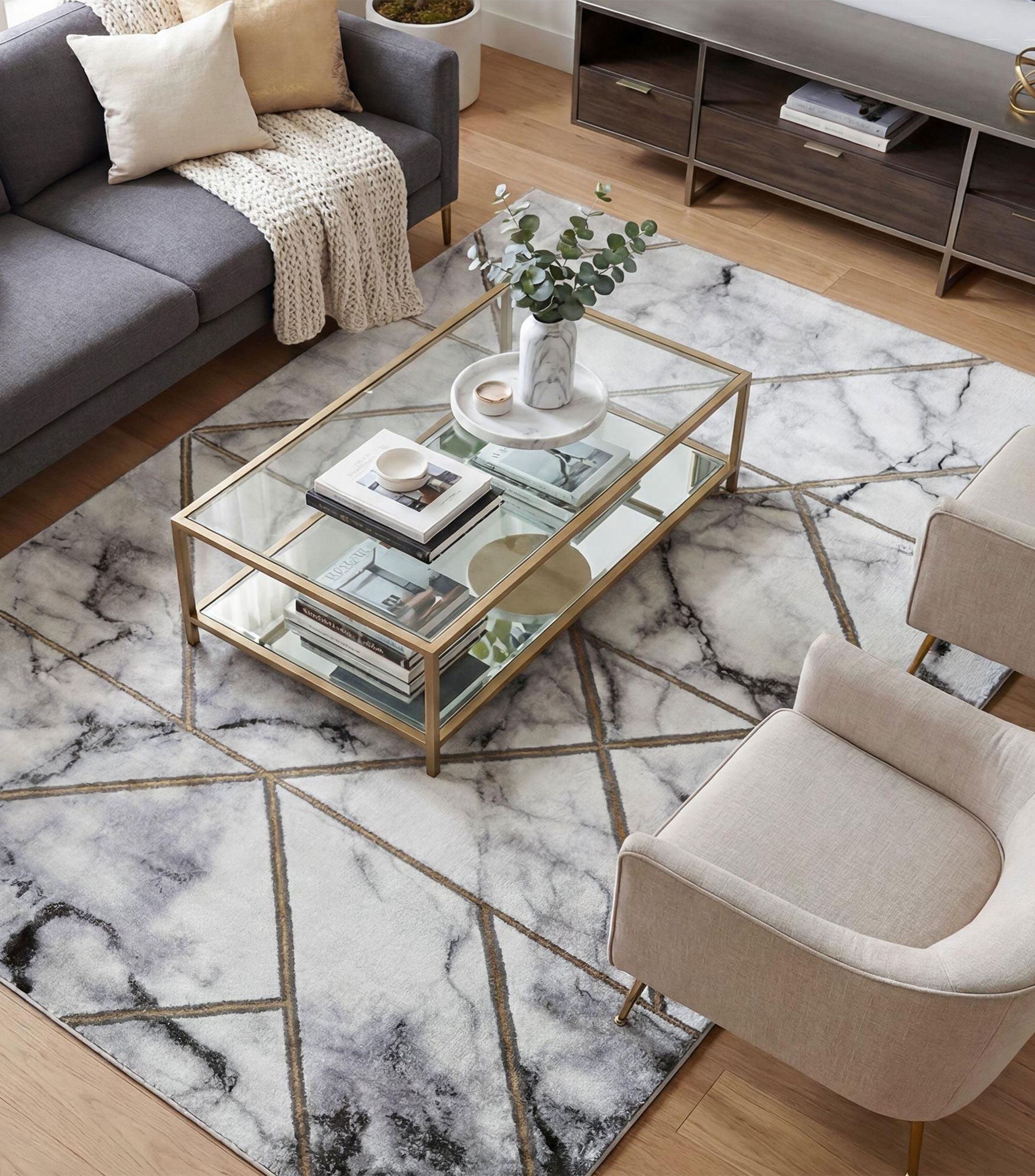 Tapete decorativo Rusena en polipropileno 180 x 120 cm