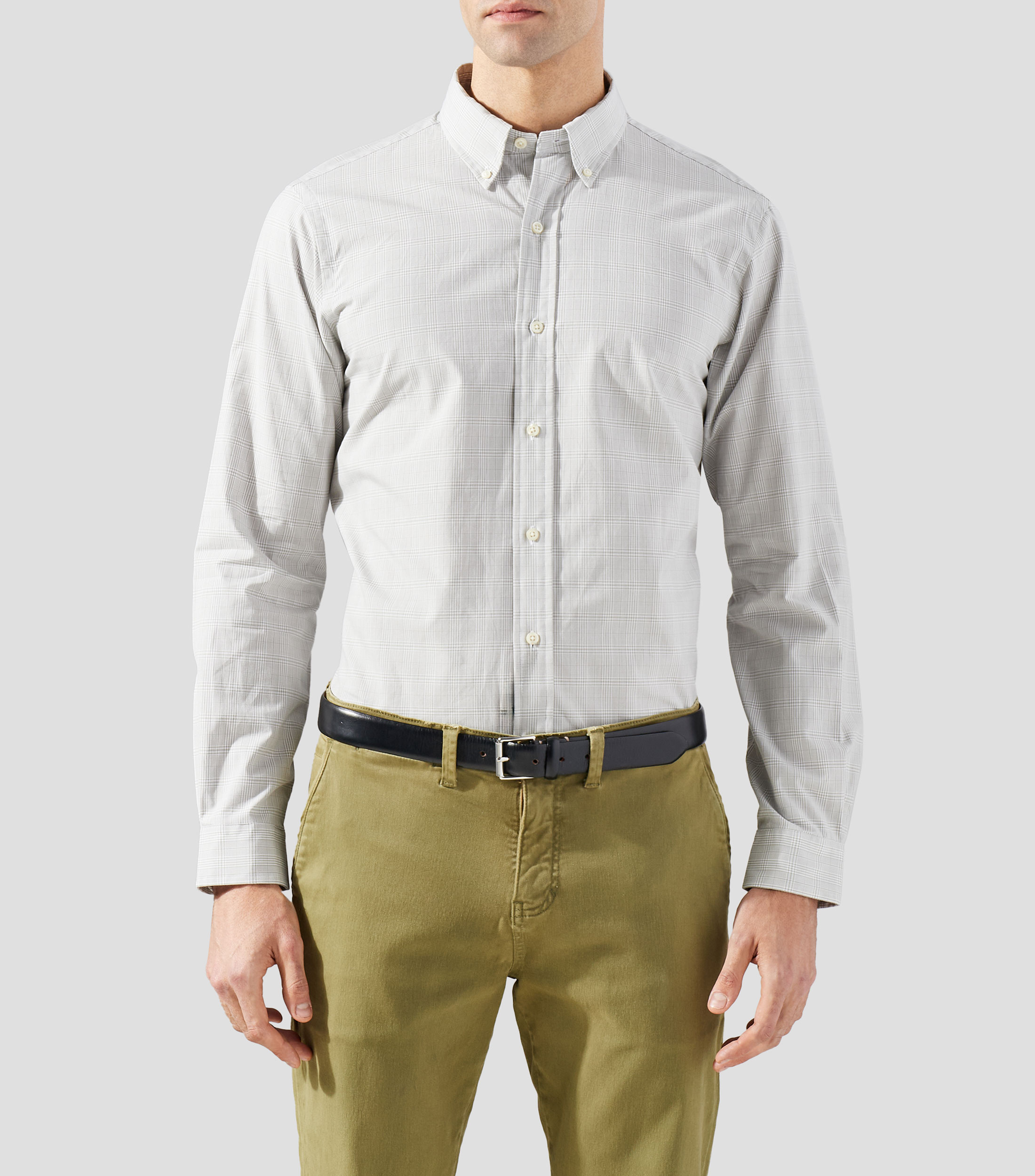 Camisa con cuadros manga larga Hombre