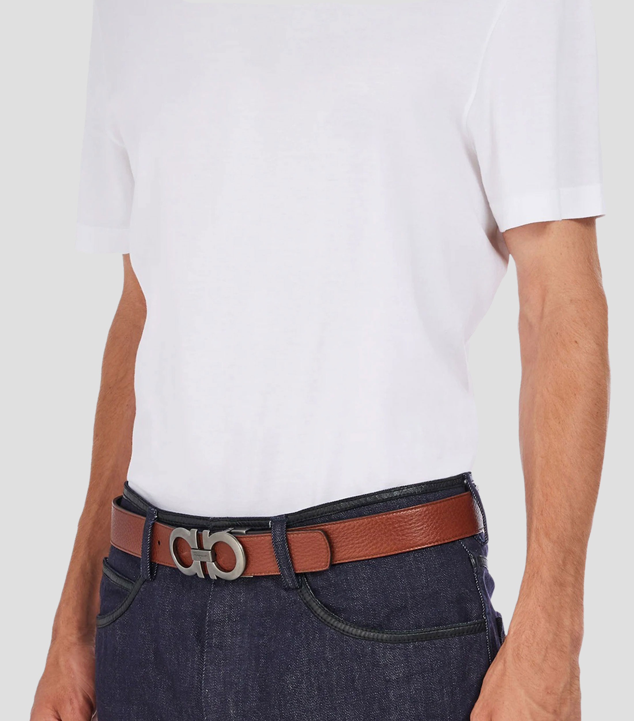 Cinturón reversible y ajustable Gancini Hombre