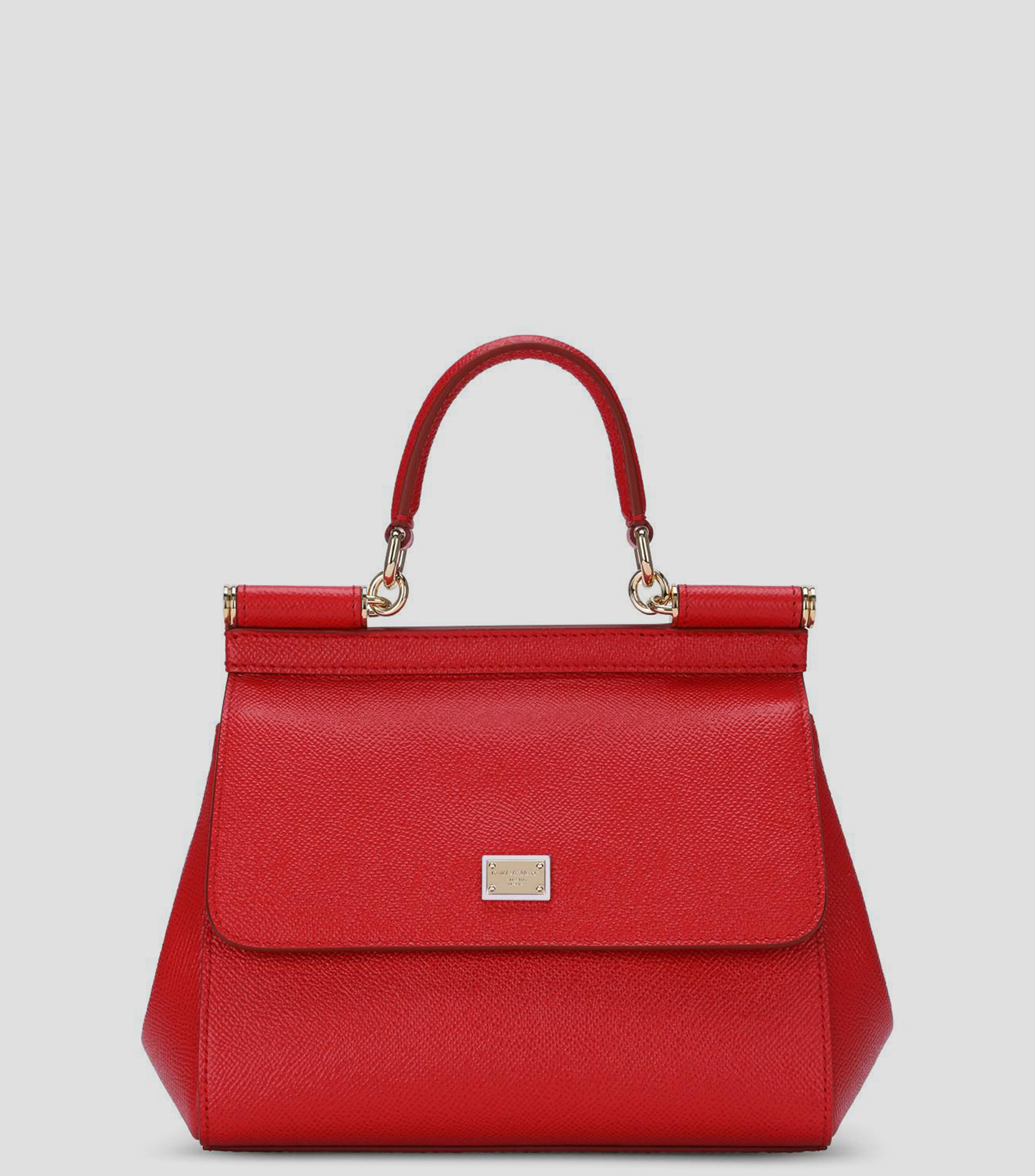 Bolsa mini shoulder roja en piel Sicily lisa Mujer