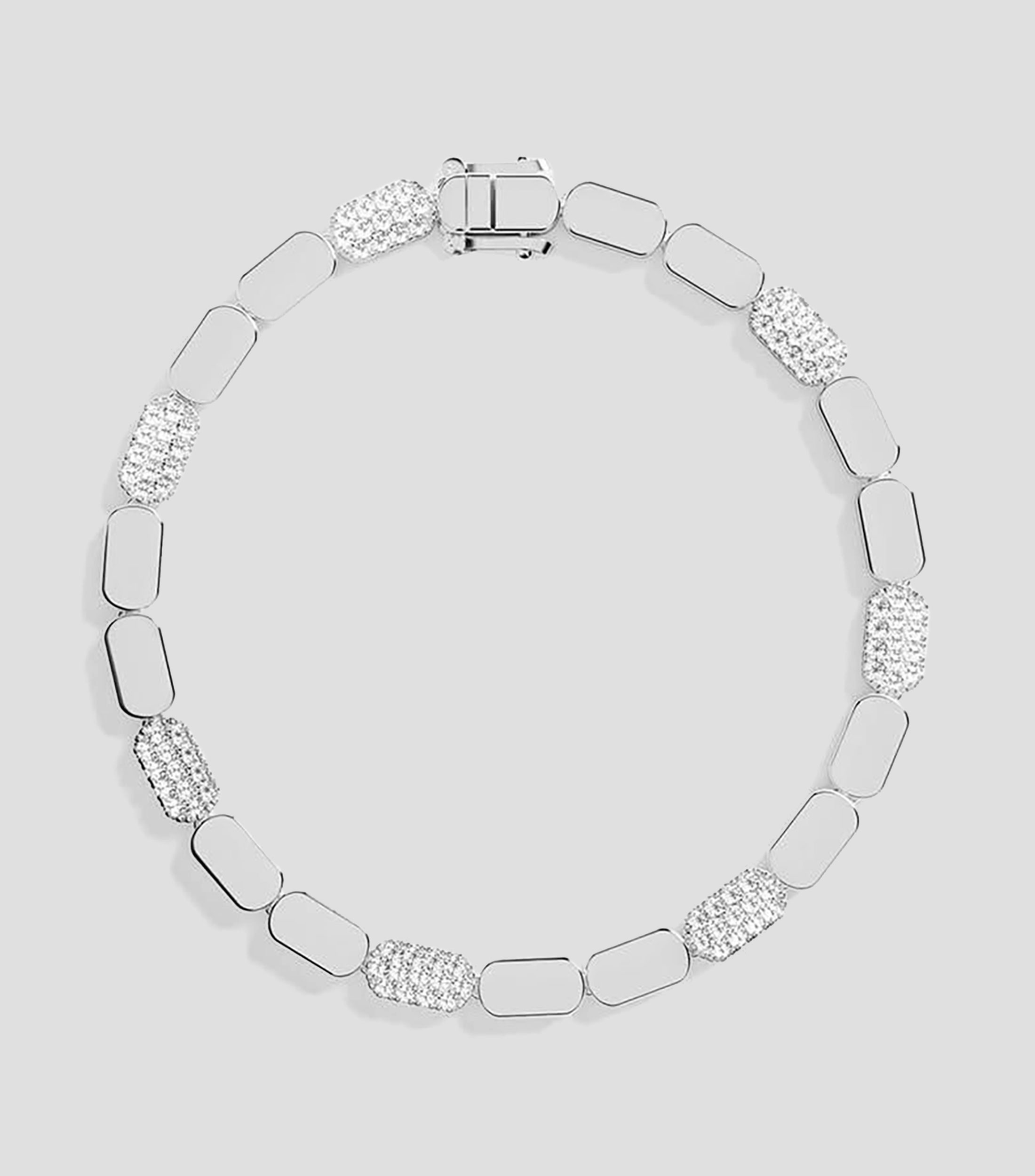 Brazalete en plata con circonita blanca Mujer