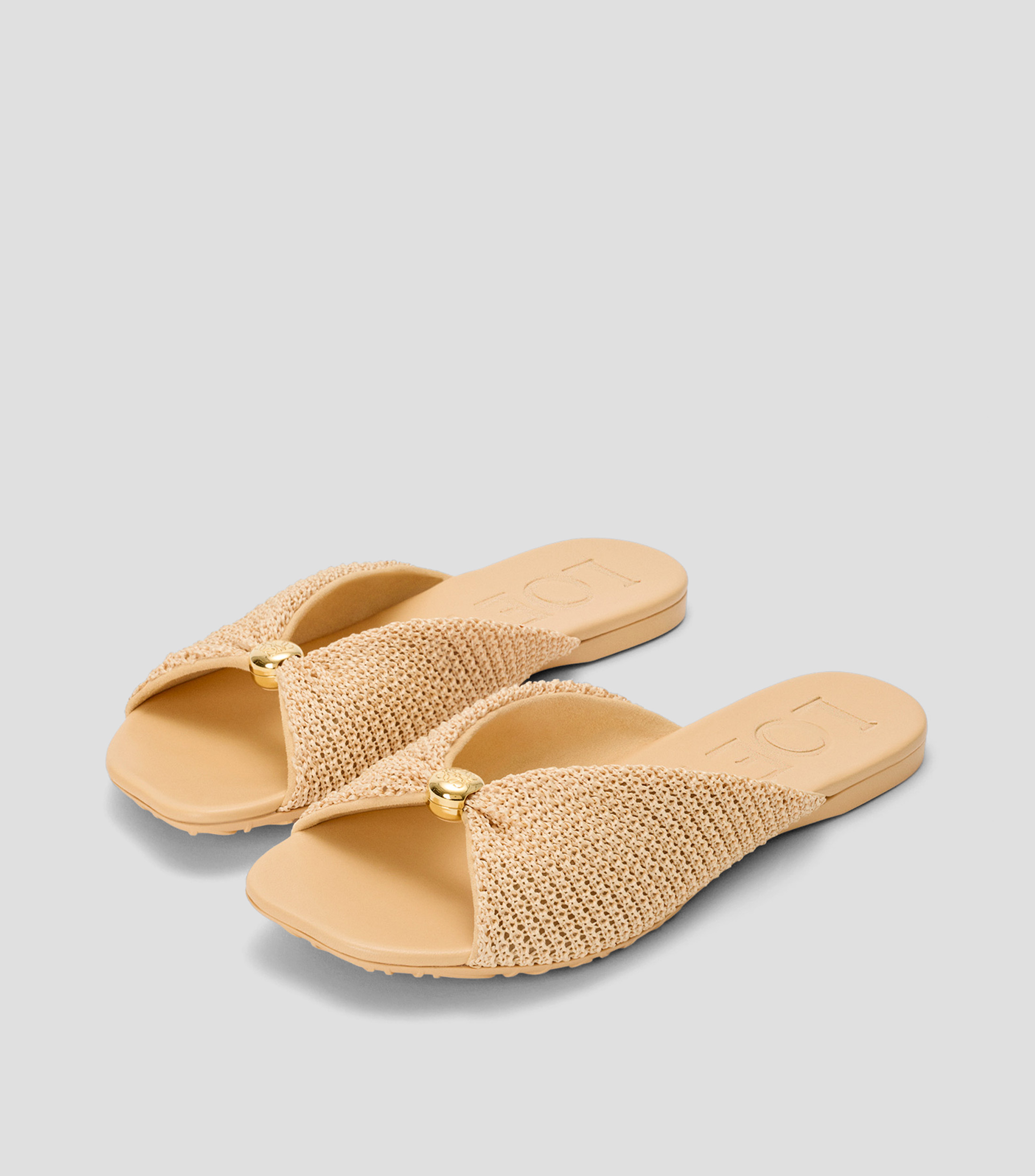 Sandalia Pebble Soft en tejido con efecto de rafia Mujer