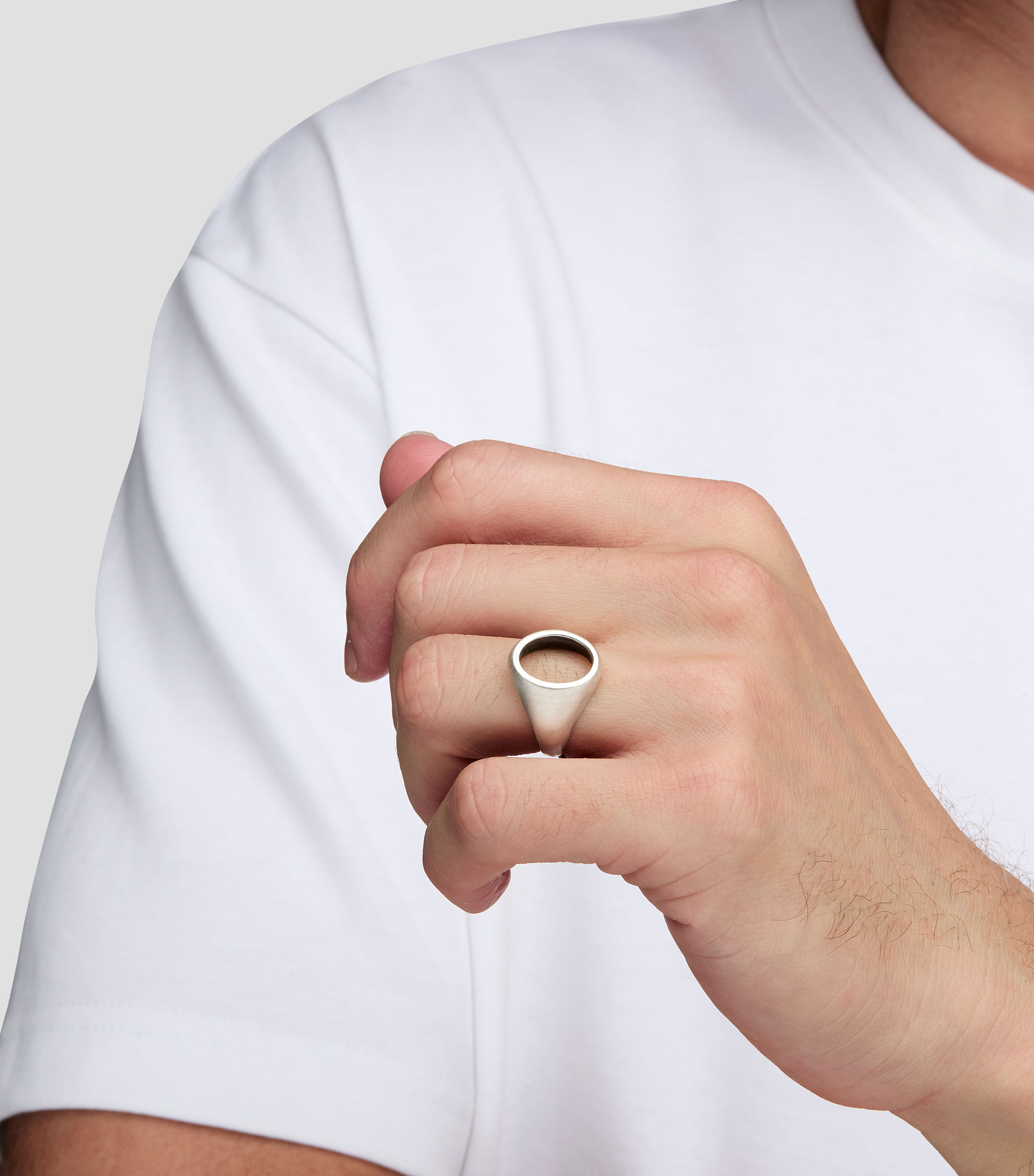 Anillo Geometrico Ovalado Hombre