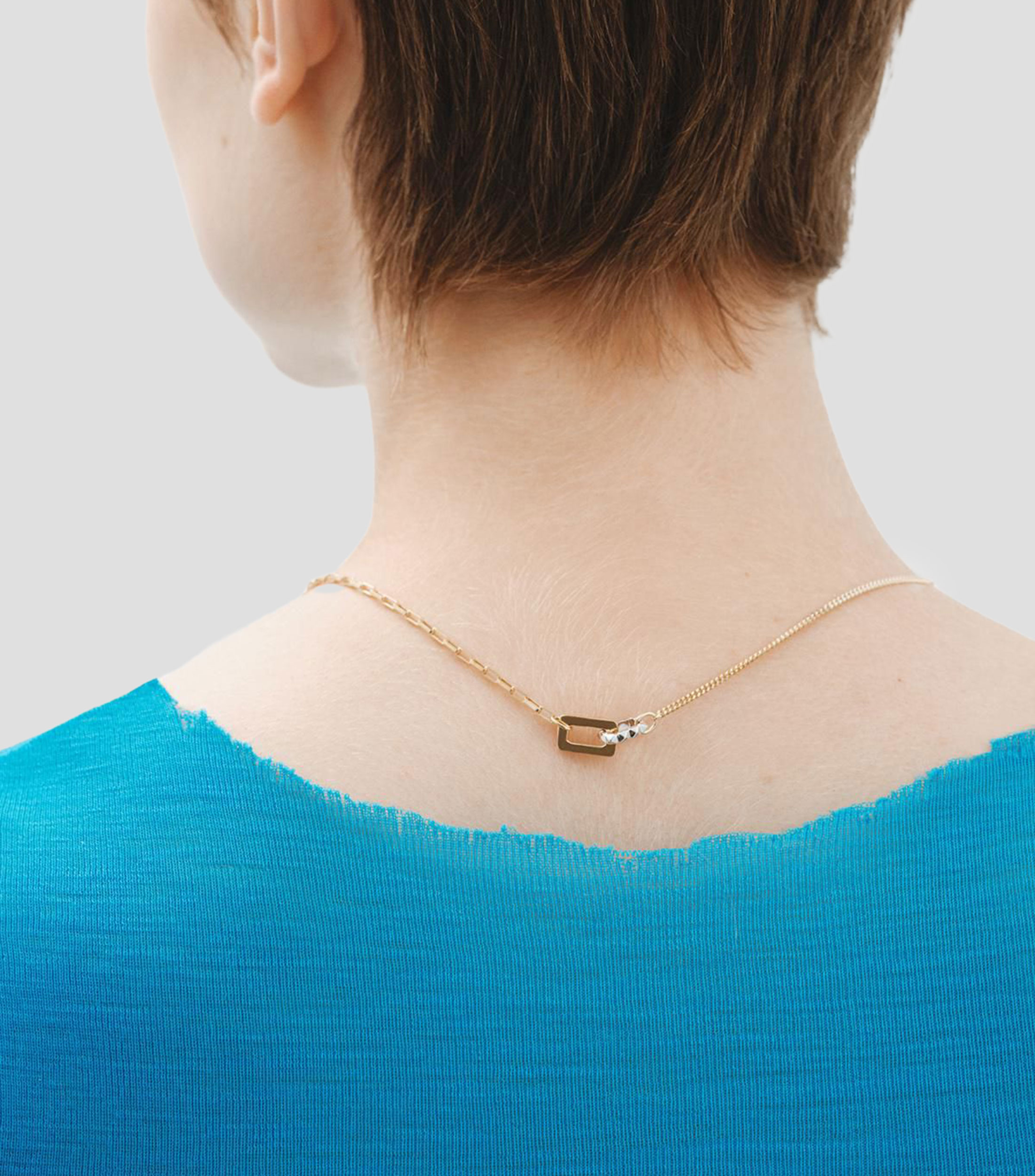Collar bicolor en plata .925 con formas geométricas Tria Mujer