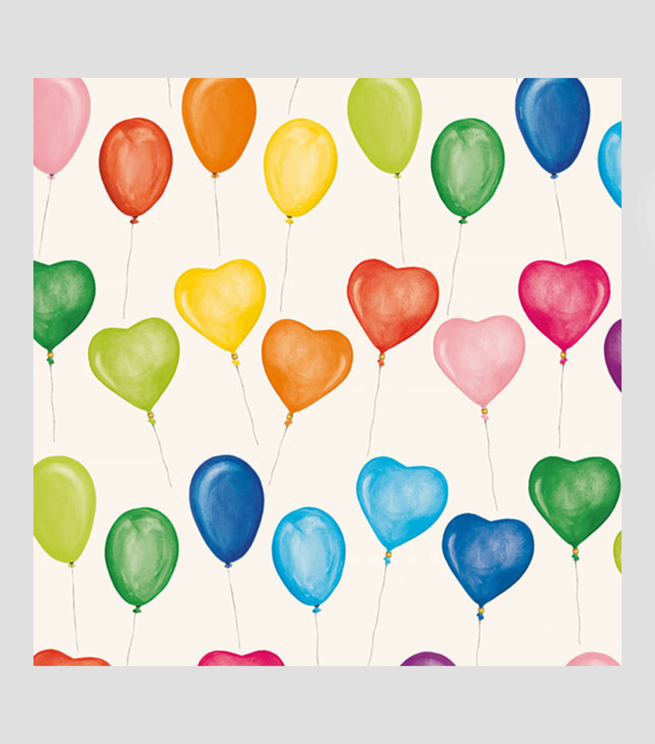 Pliego de Papel Globos Corazon 70 x 100 cm