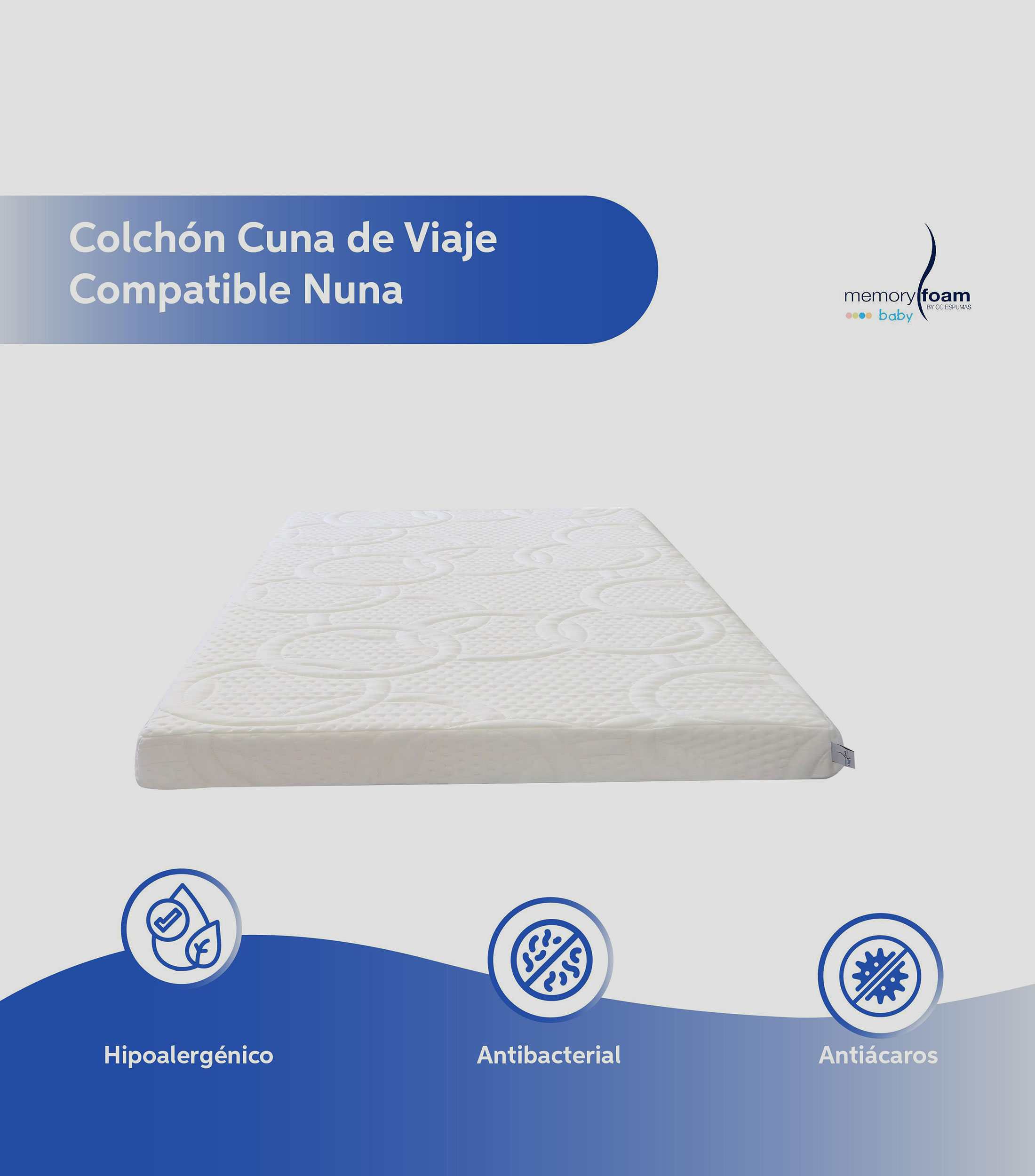 Colchón para cuna de viaje Compatible Nuna Bebé