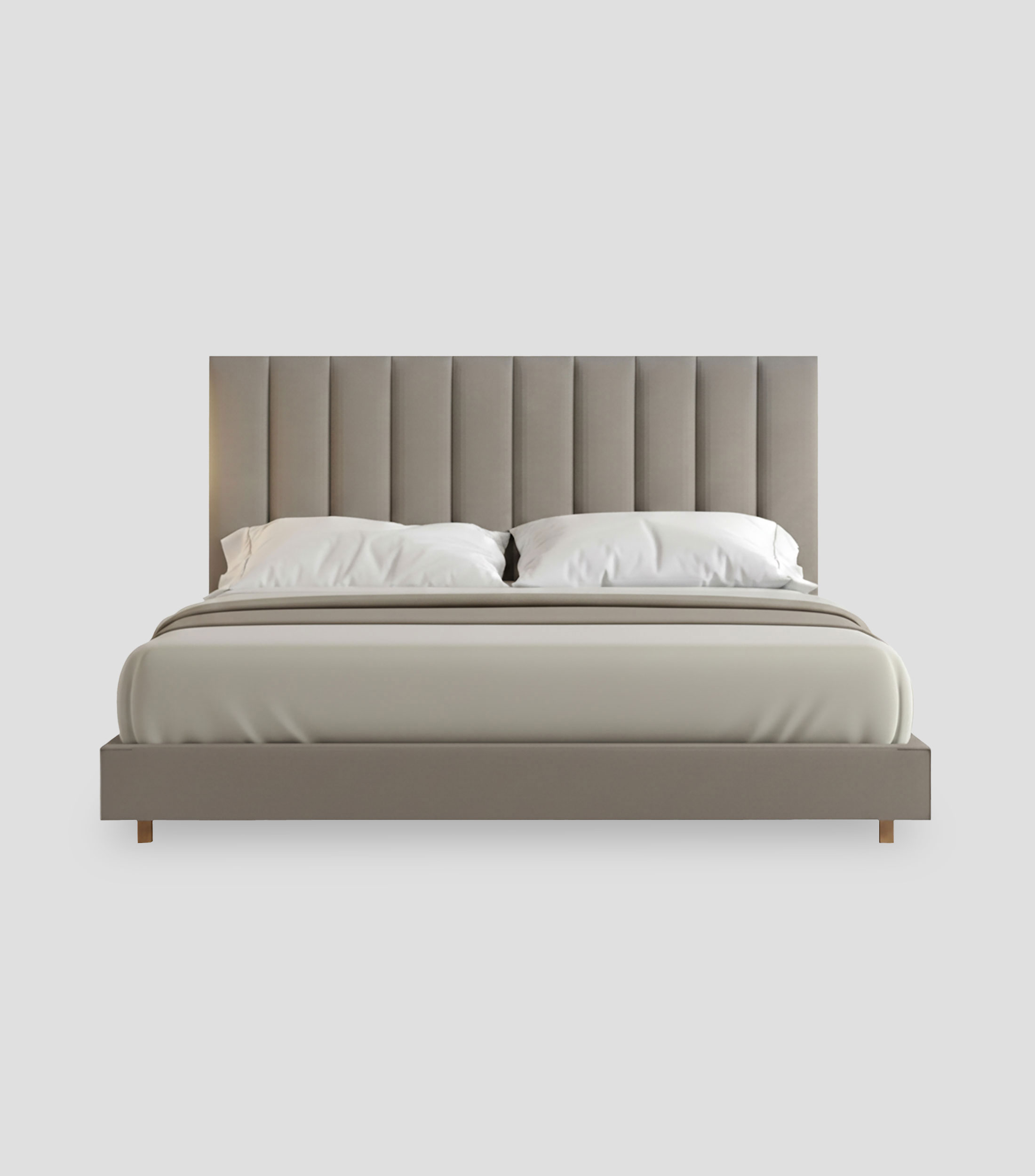 Cama King Size Media Gamuzeta Taupe en tela
