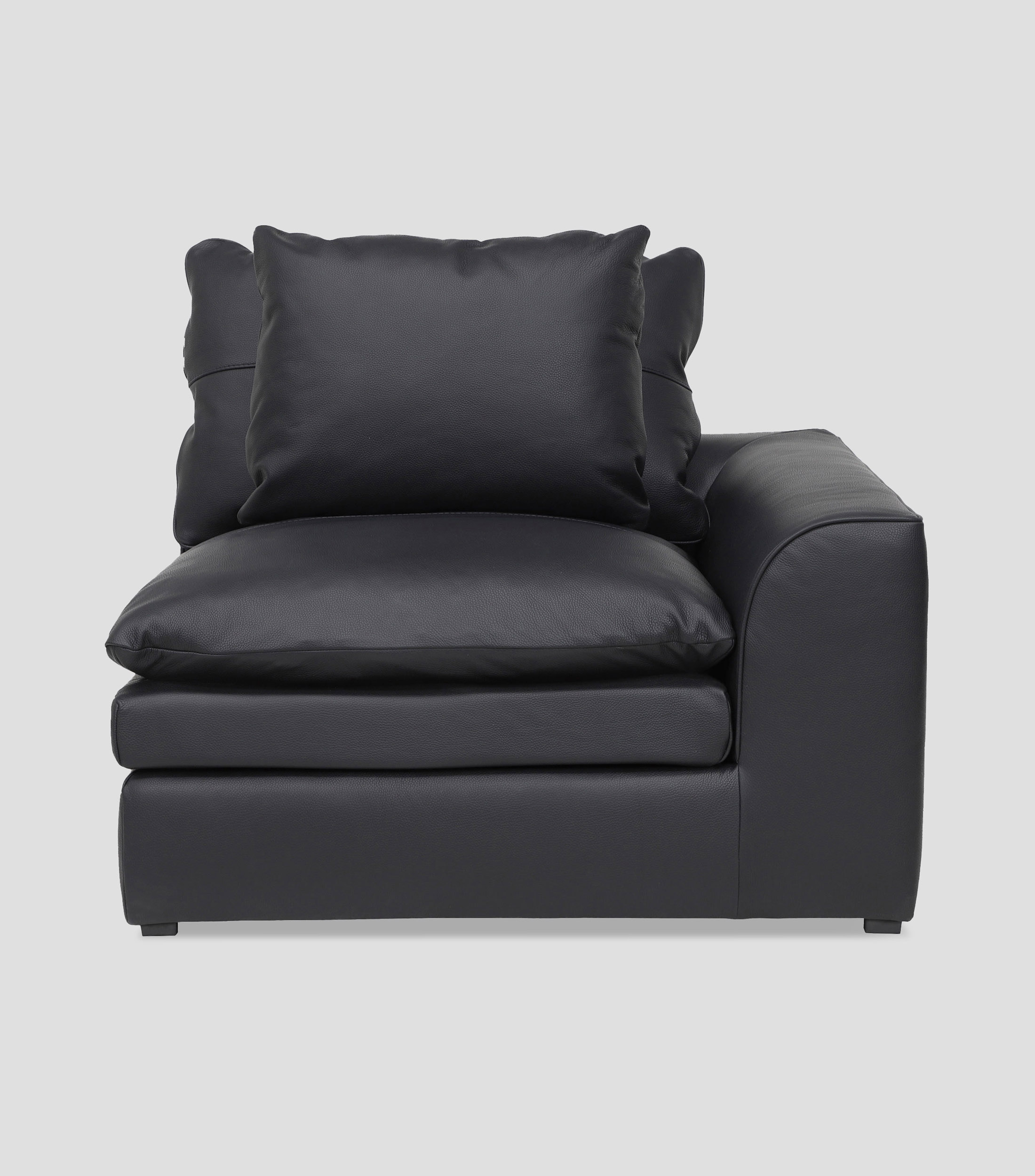 Sillón modular derecho en piel Maxine Negro