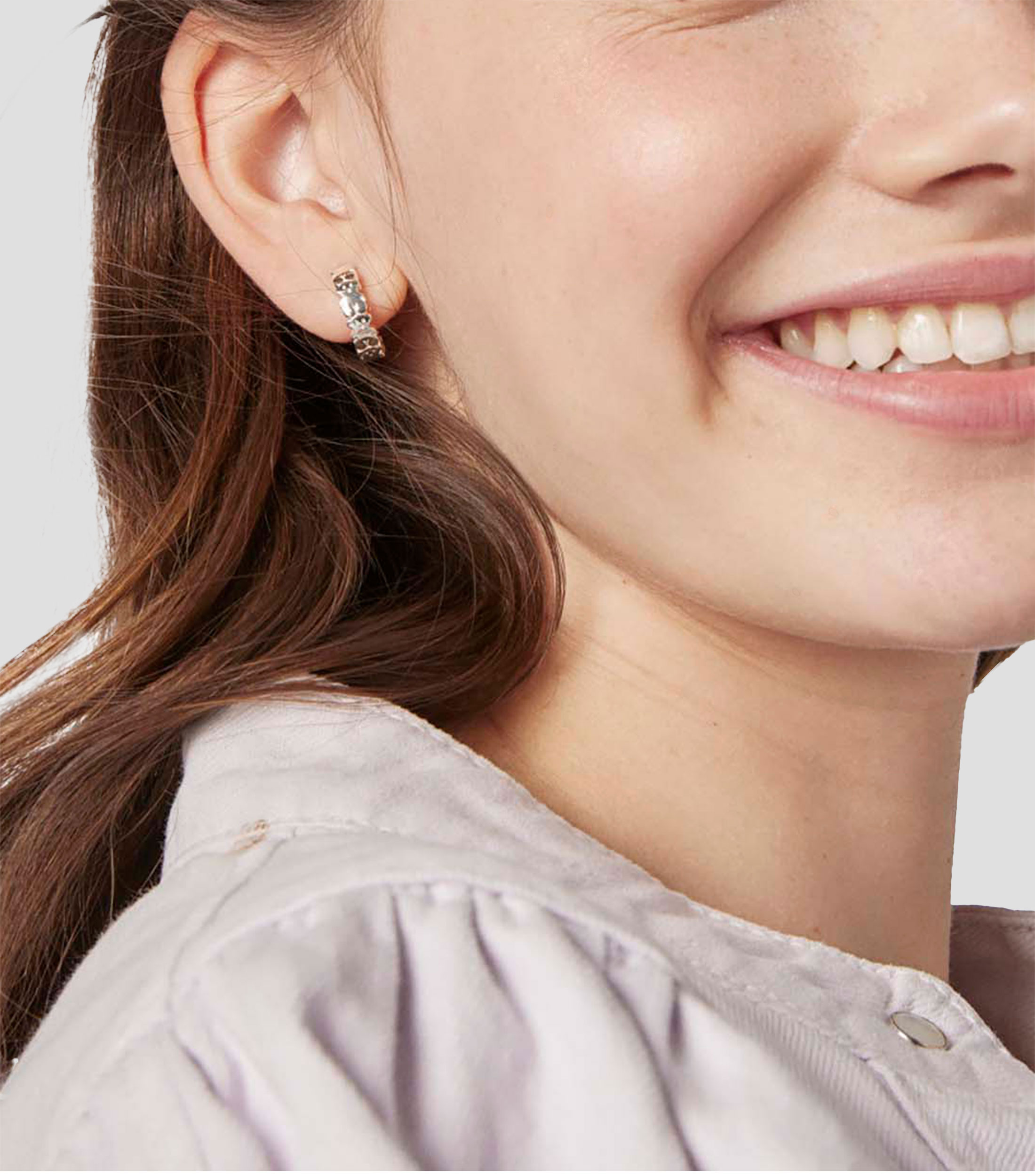 Aretes con ositos en plata Puppies Mujer