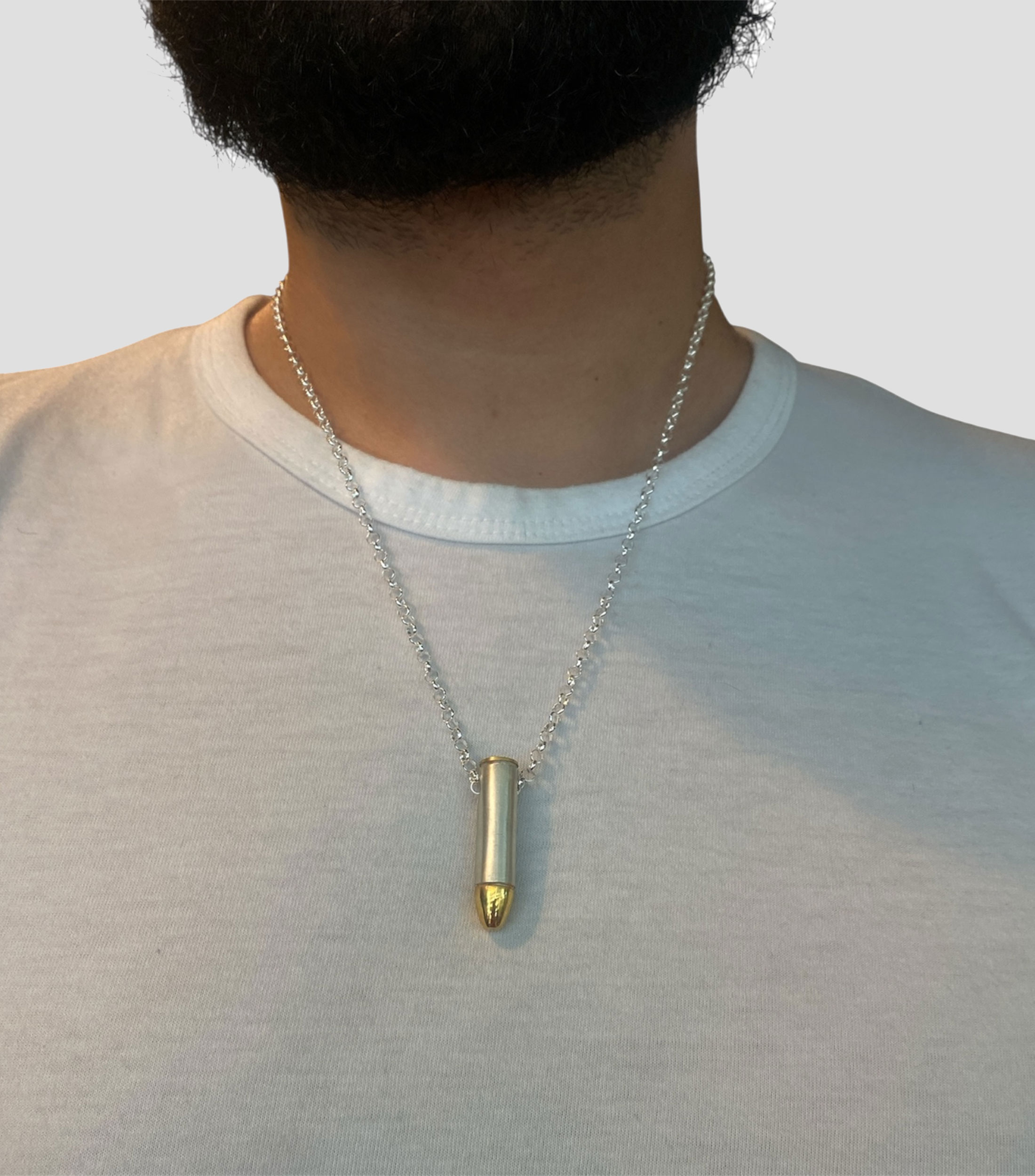 Dije de Bala .357 en plata .925 Hombre