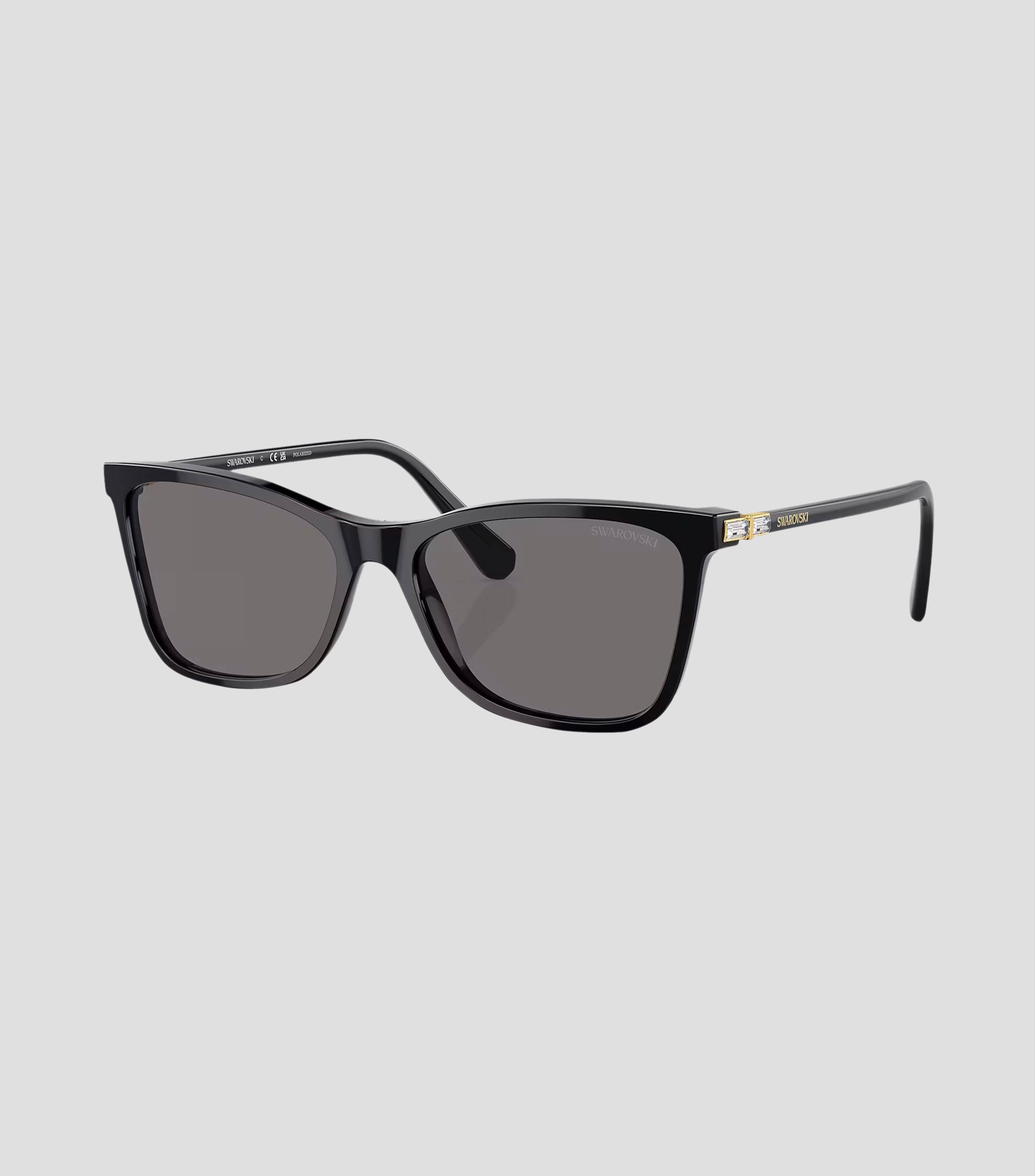 Lentes de sol rectangulares negros Mujer