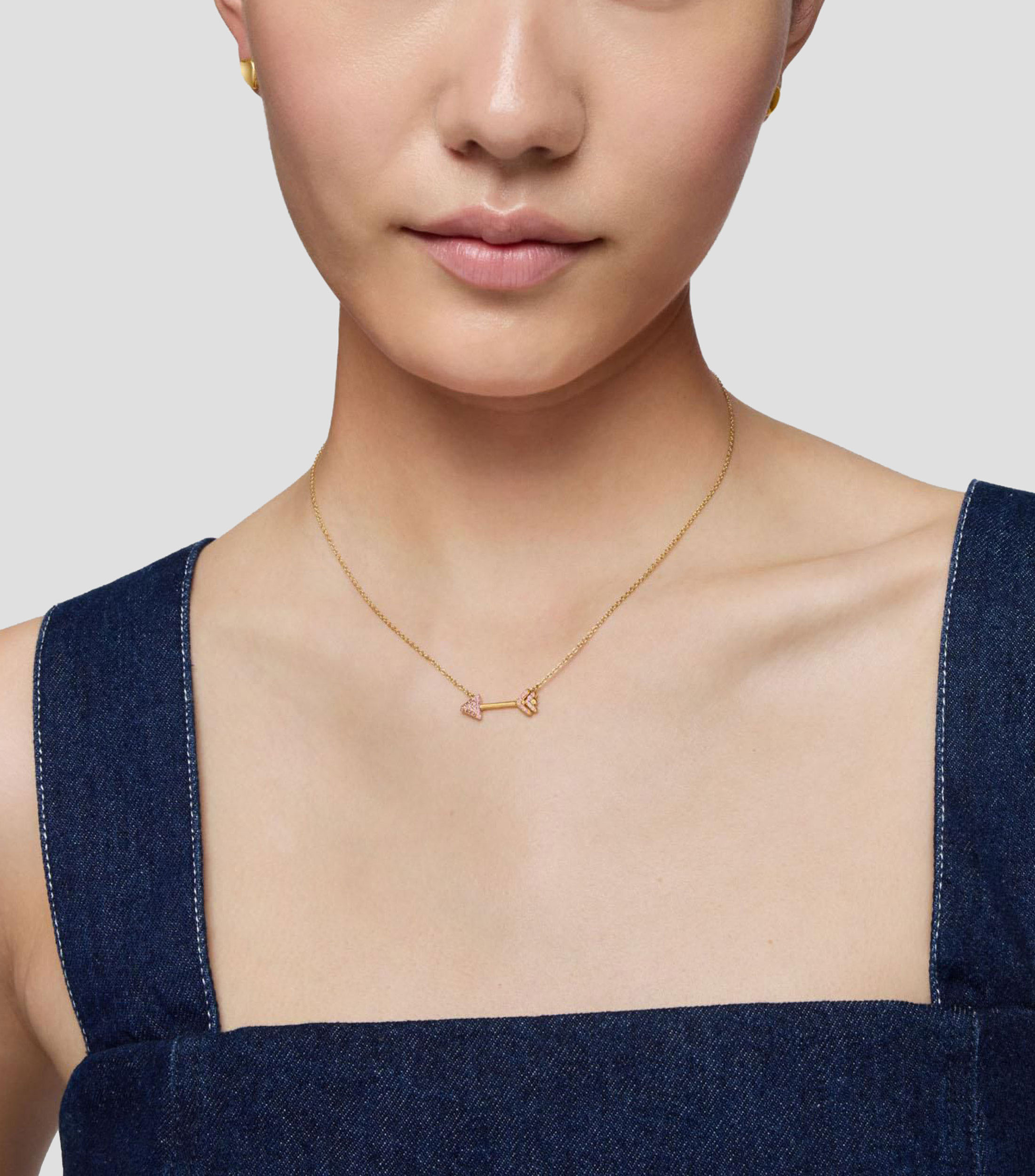 Collar en plata .925 con baño de oro Flechazo Mujer