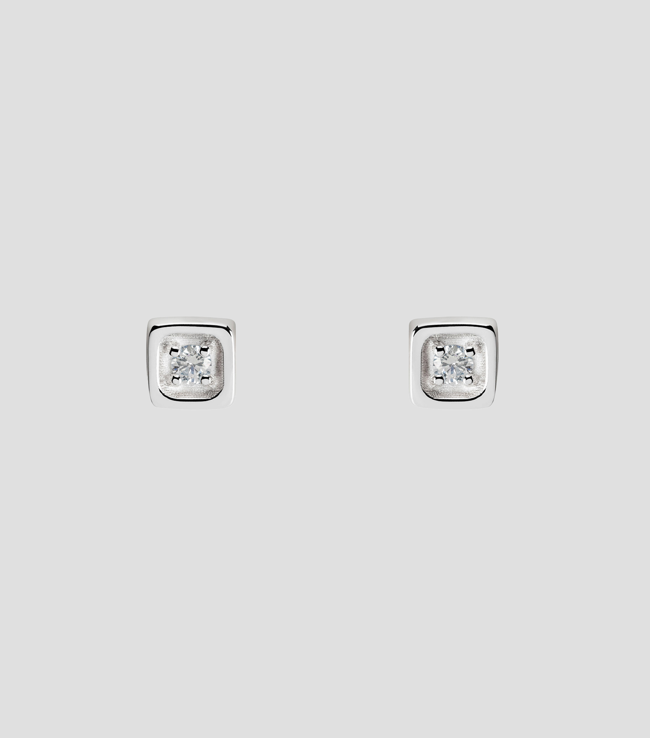 Aretes Tablilla en plata con Diamantes Xocolate Mujer