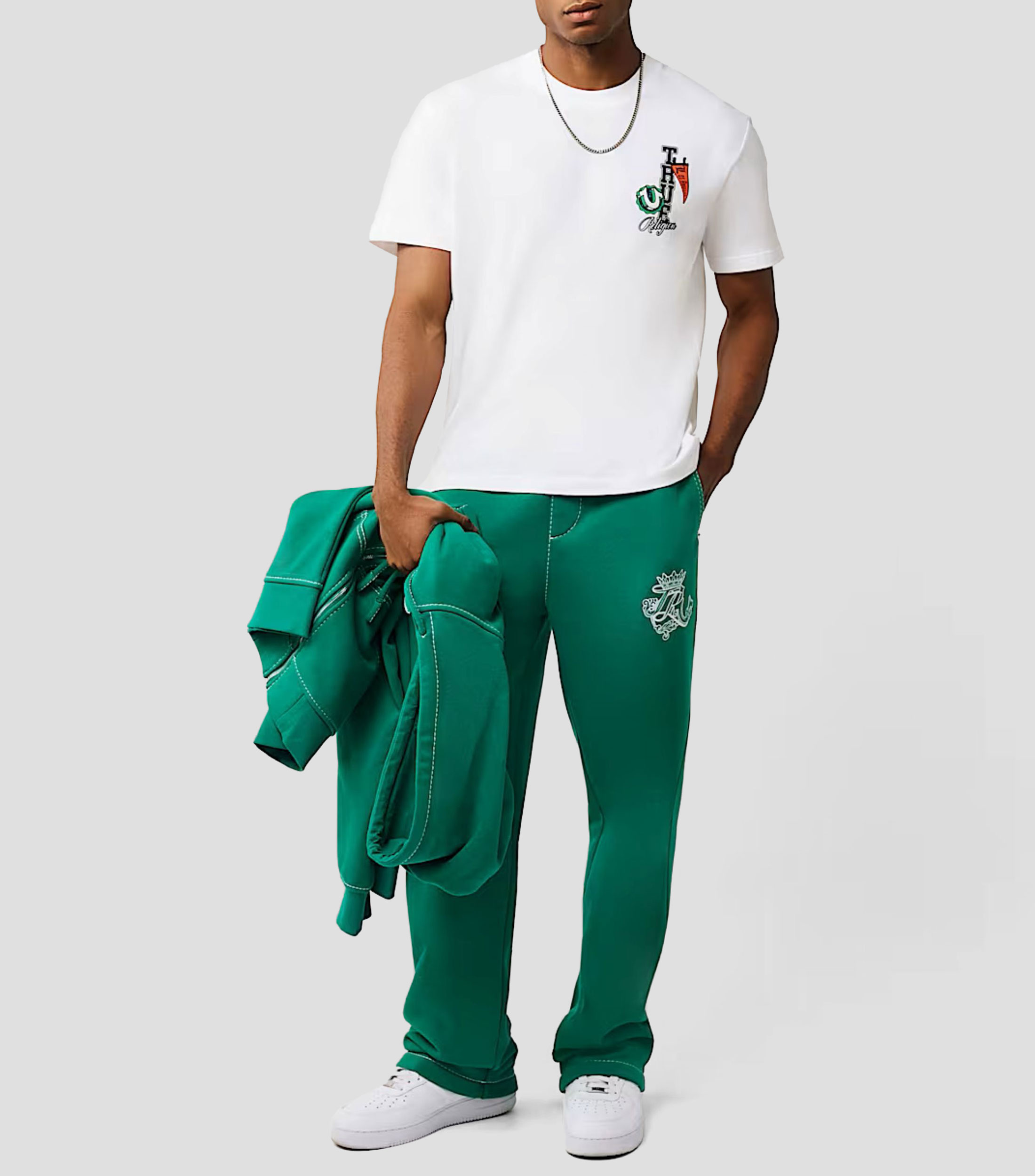 Playera cuello redondo manga corta estampada Hombre