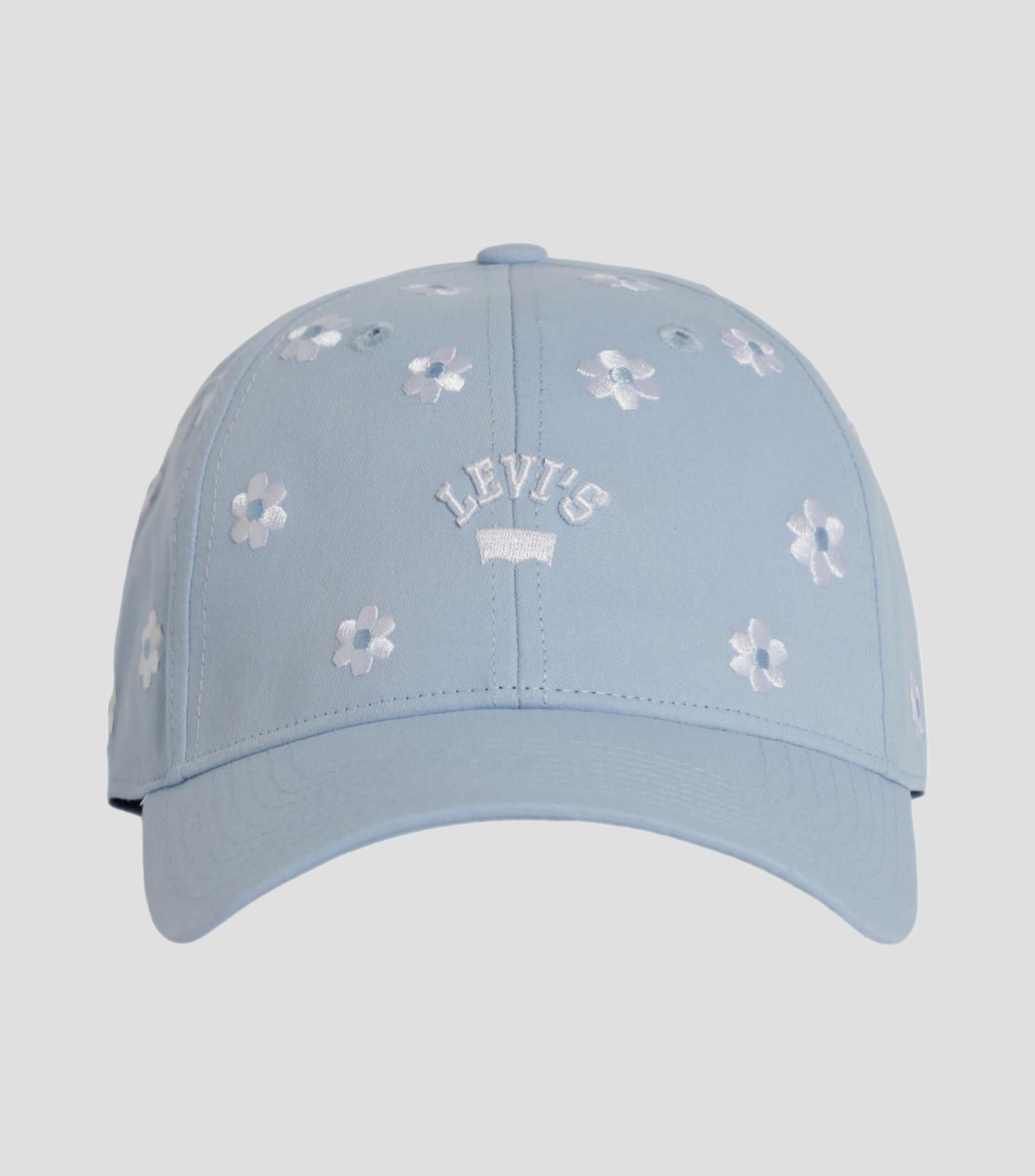 Gorra con bordado floral Mujer
