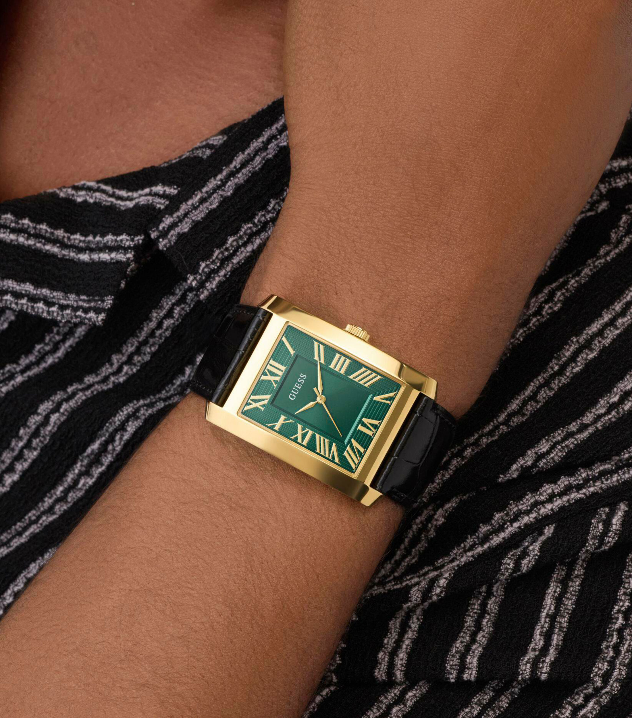 Reloj para Hombre Clyde de vestir Verde, Dorado