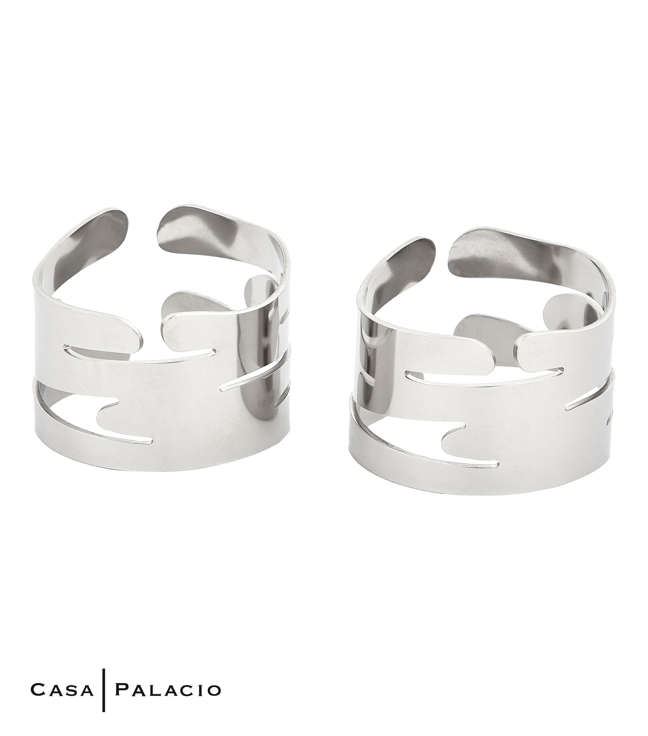 Set 2 Anillos para Servilleta Bark en Acero Inoxidable