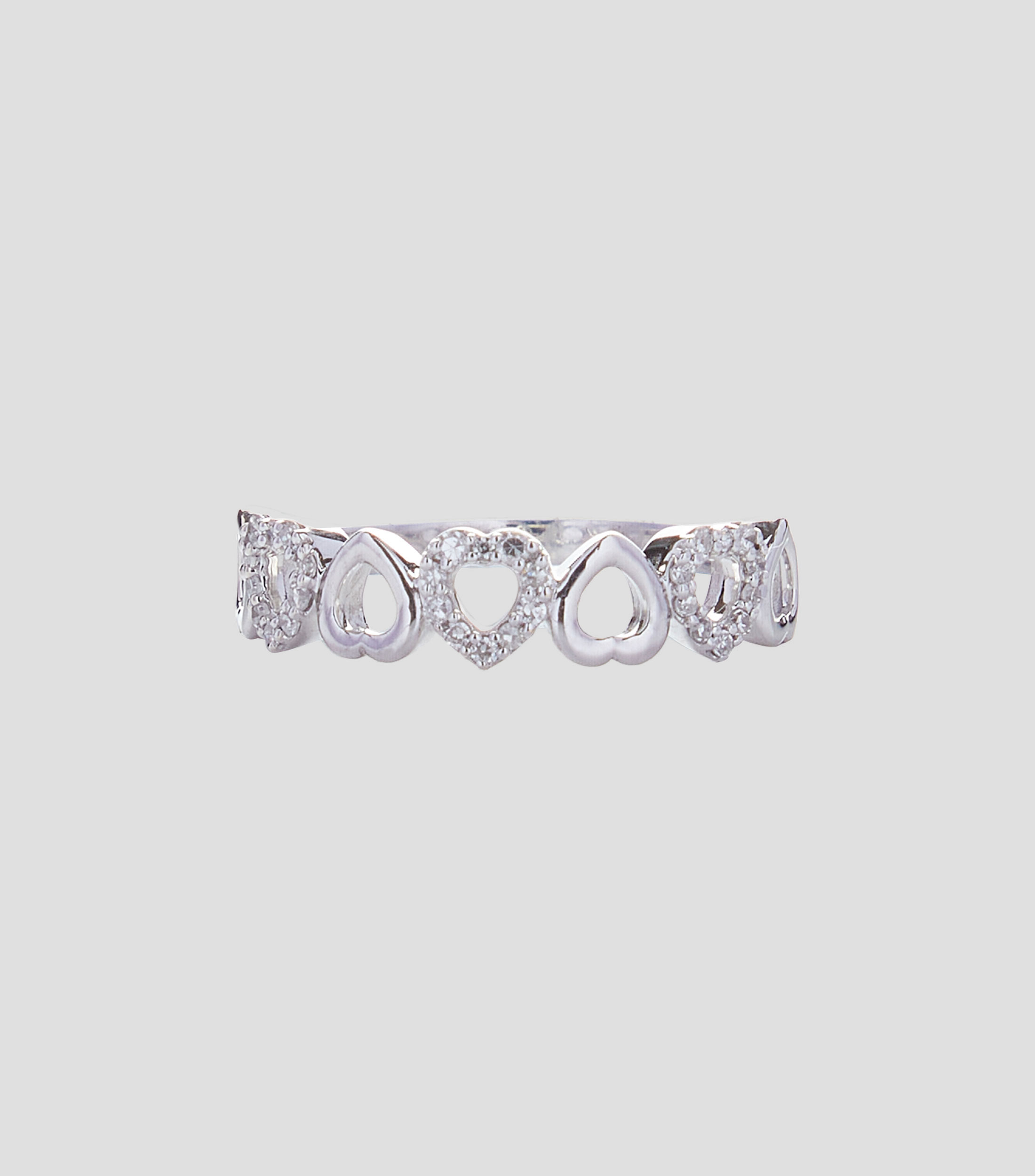 Anillo en oro blanco de 14 Kts con diamantes 0.15 Ct Mujer