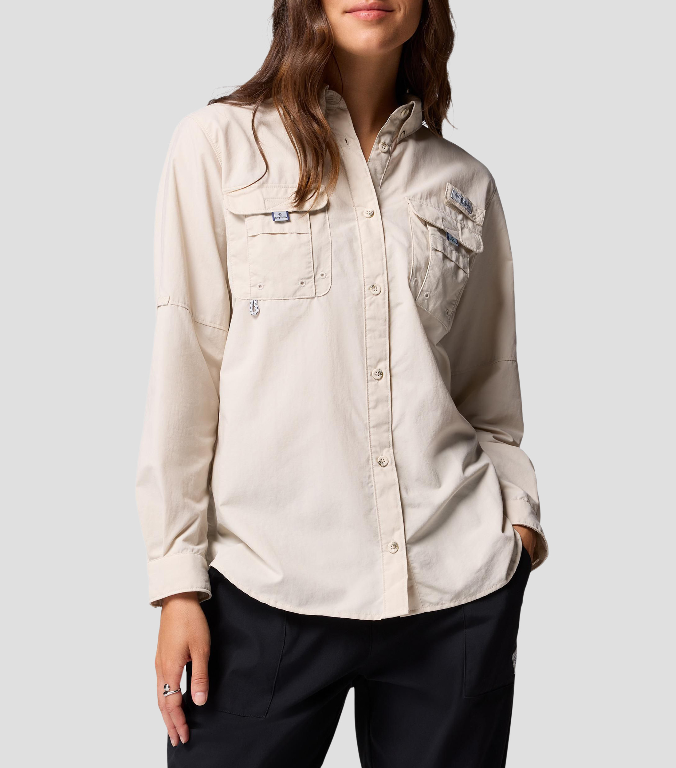 Camisa liso manga larga Mujer