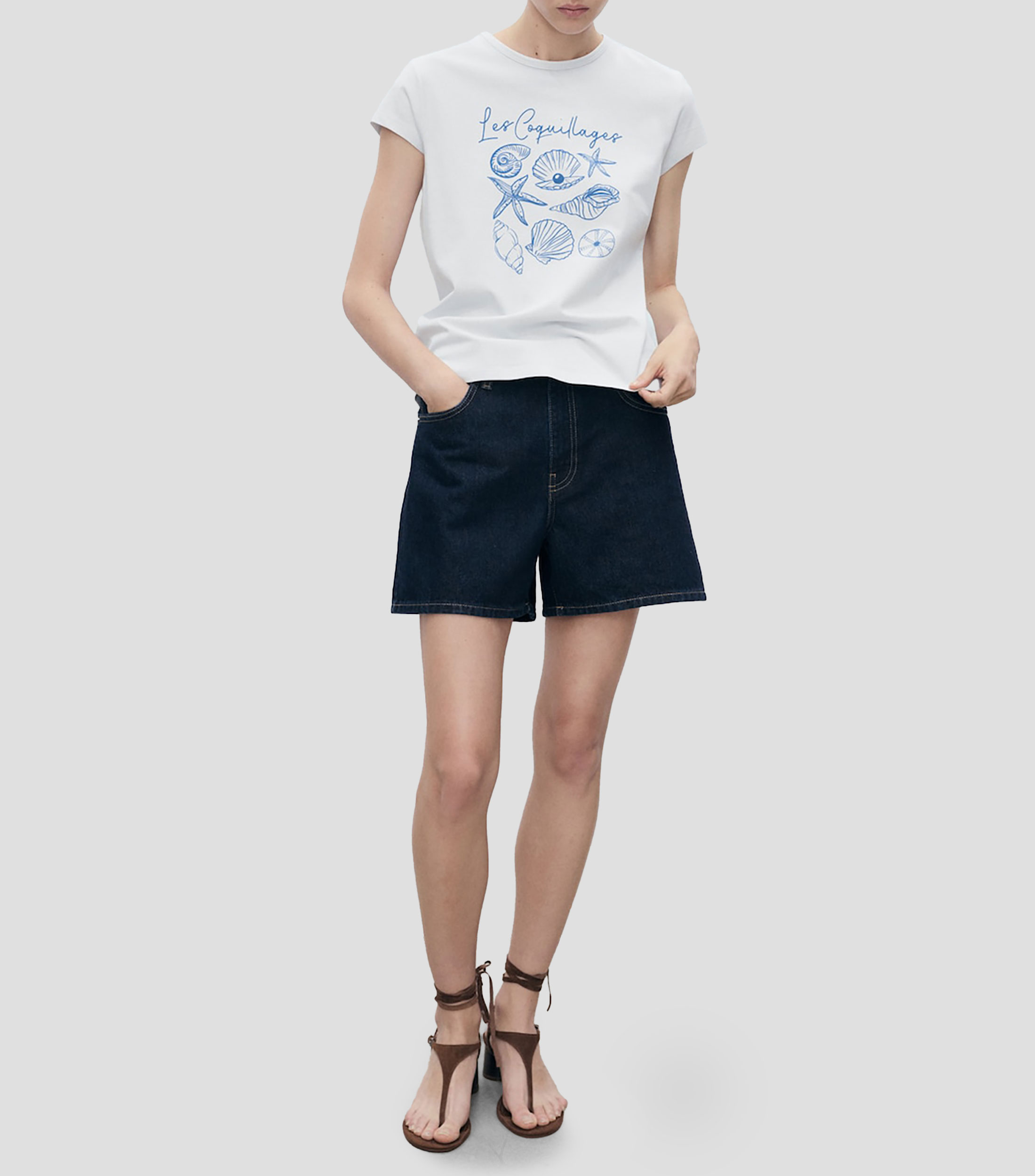 Playera cuello redondo con estampado Mujer