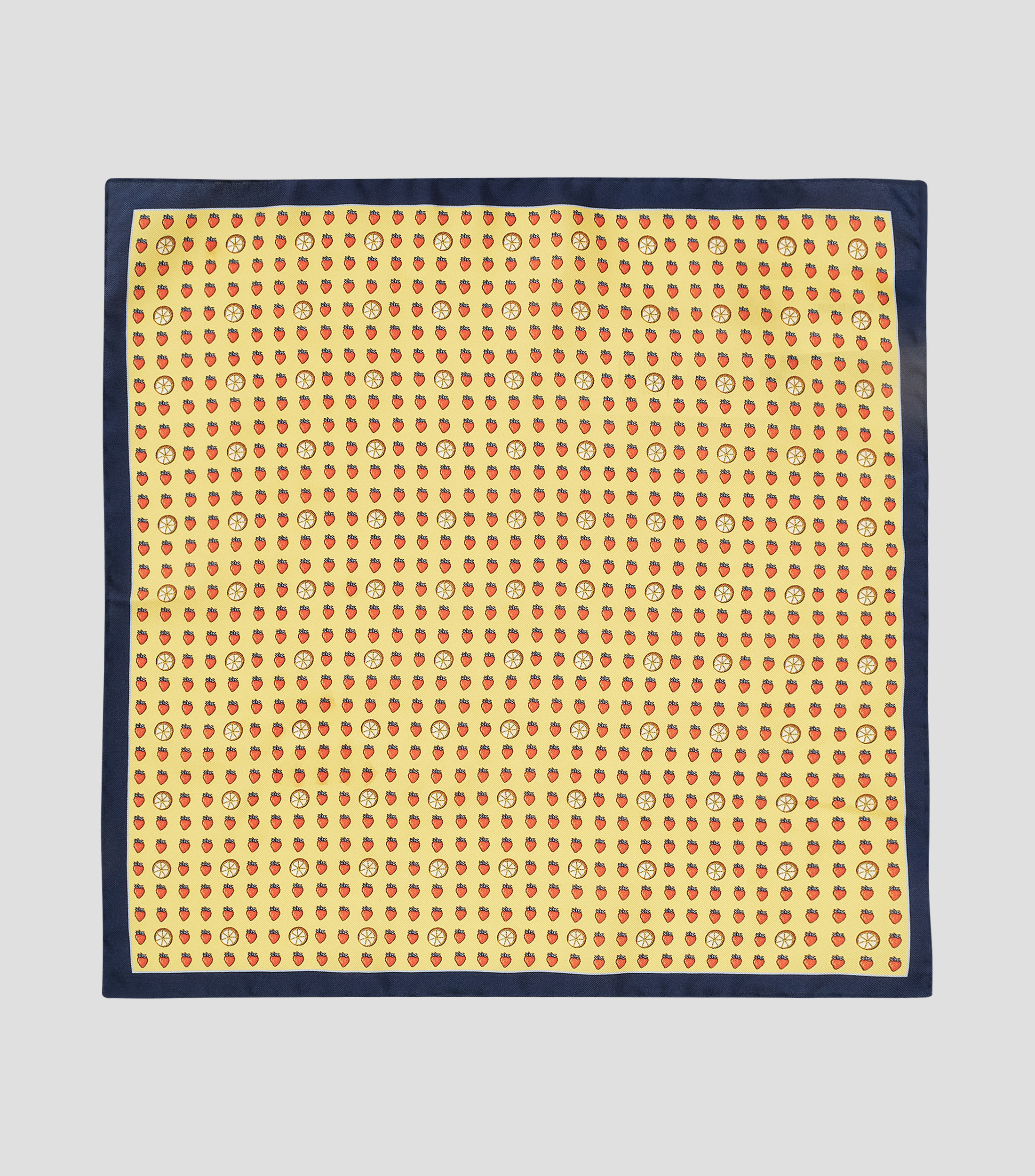 Pañuelo en seda amarillo estampado Hombre