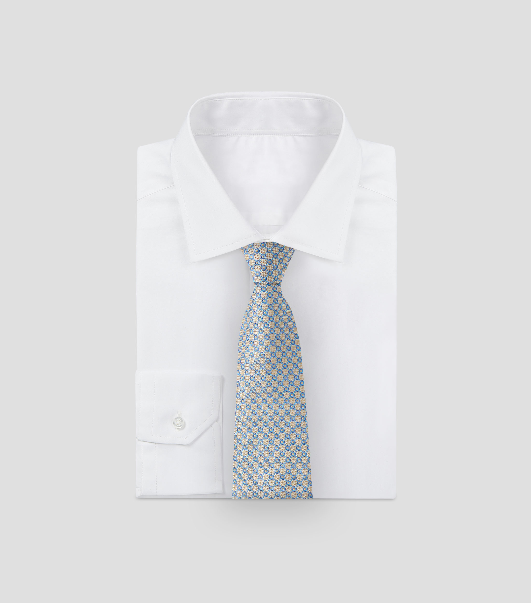 Corbata ancha en seda multicolor estampada