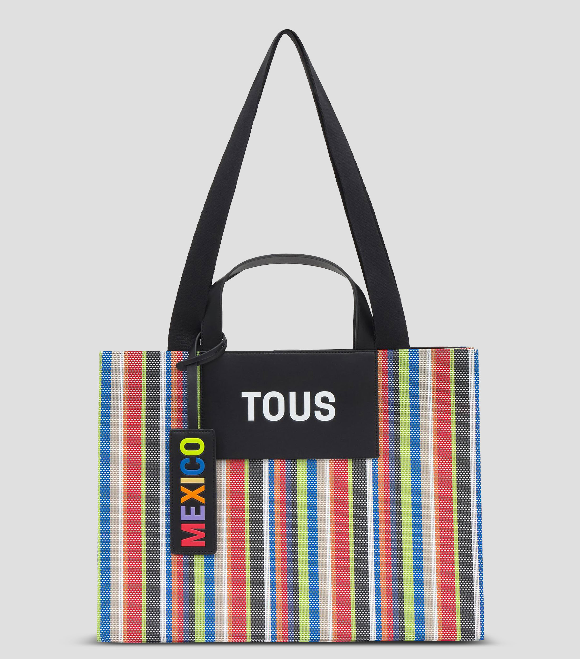 Bolsa Tote con franjas Mujer