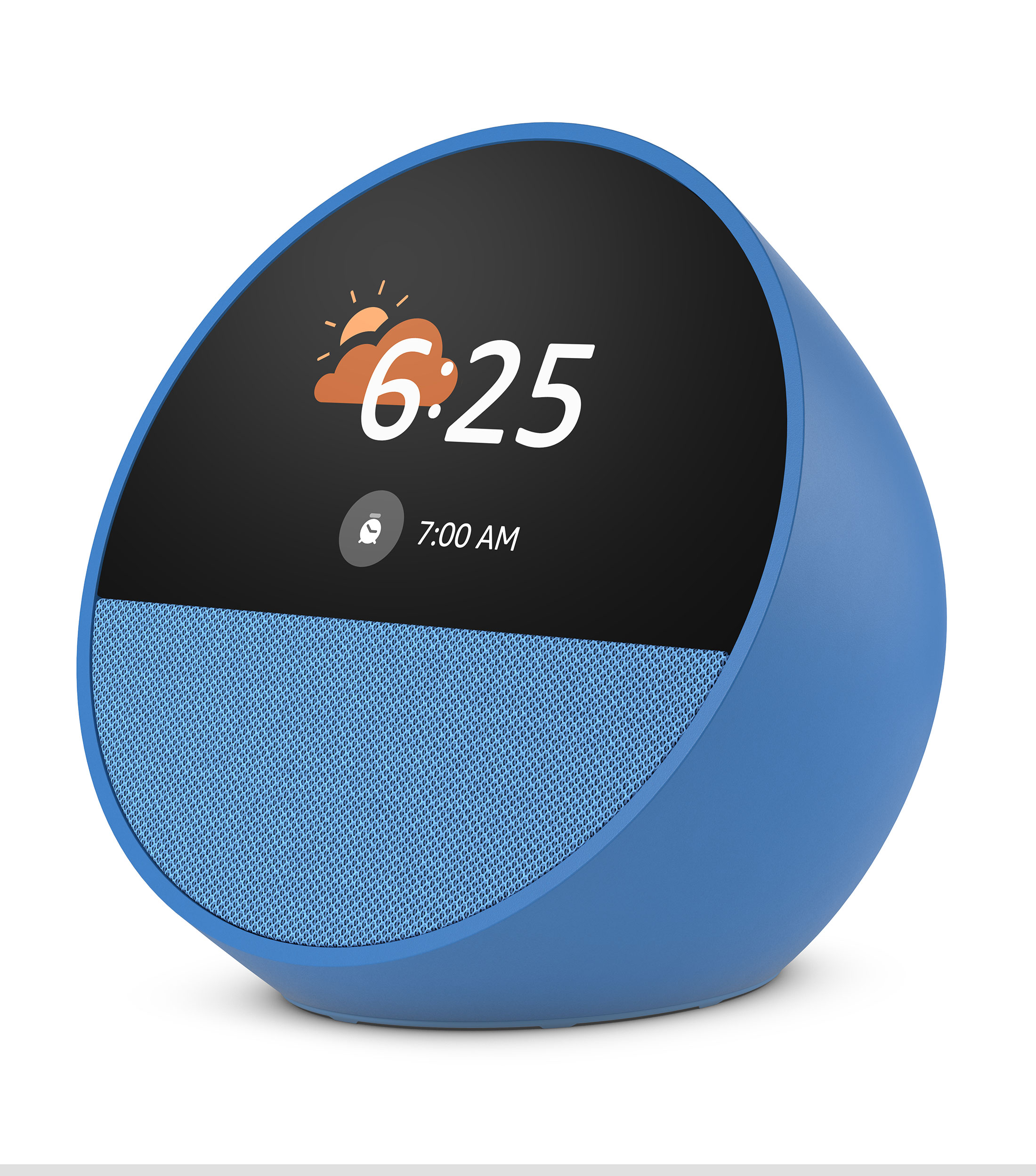 Amazon Echo Spot, despertador inteligente con sonido vibrante y Alexa, Azul