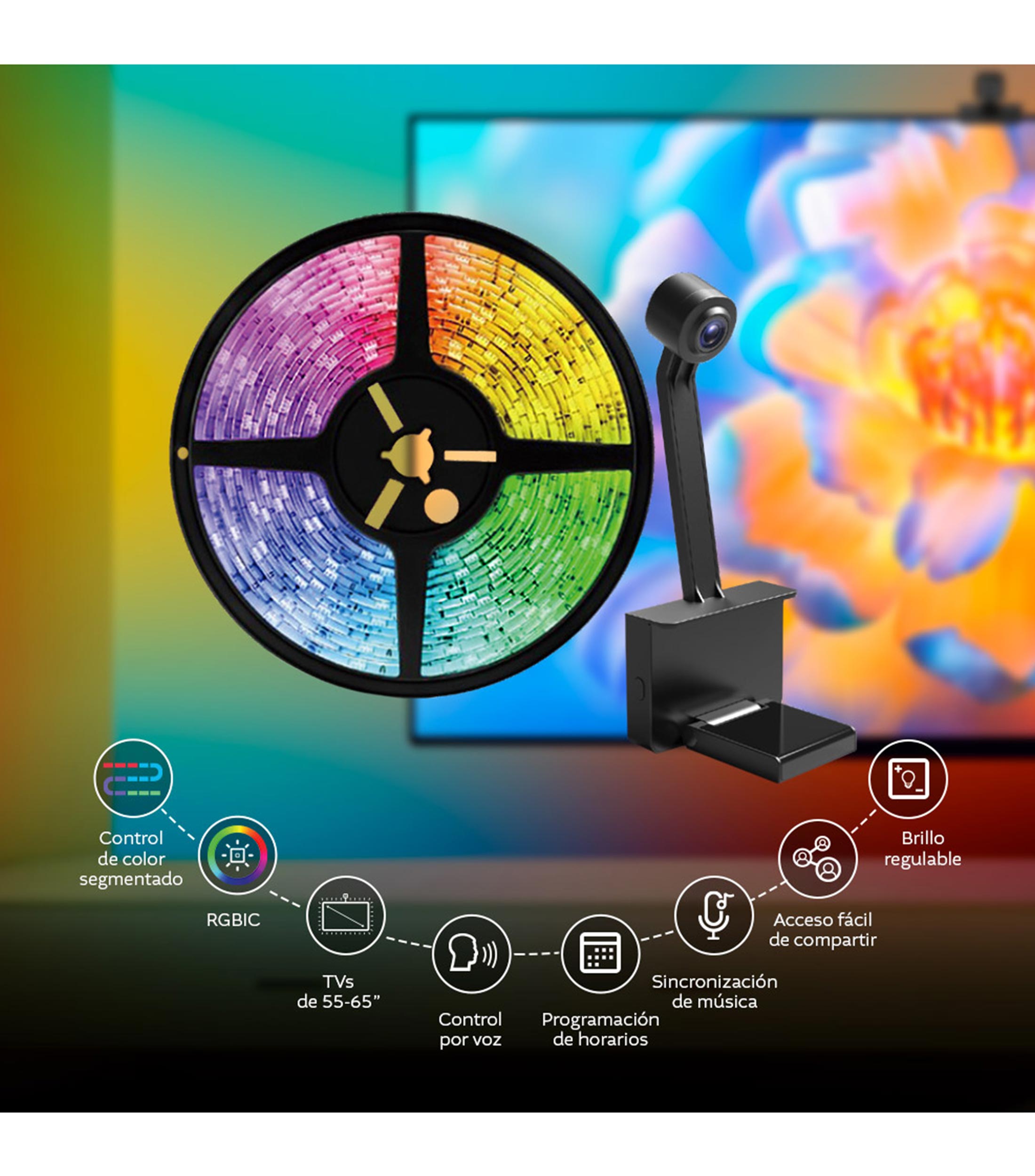 Cinta LED y cámara para televisores de 55-65