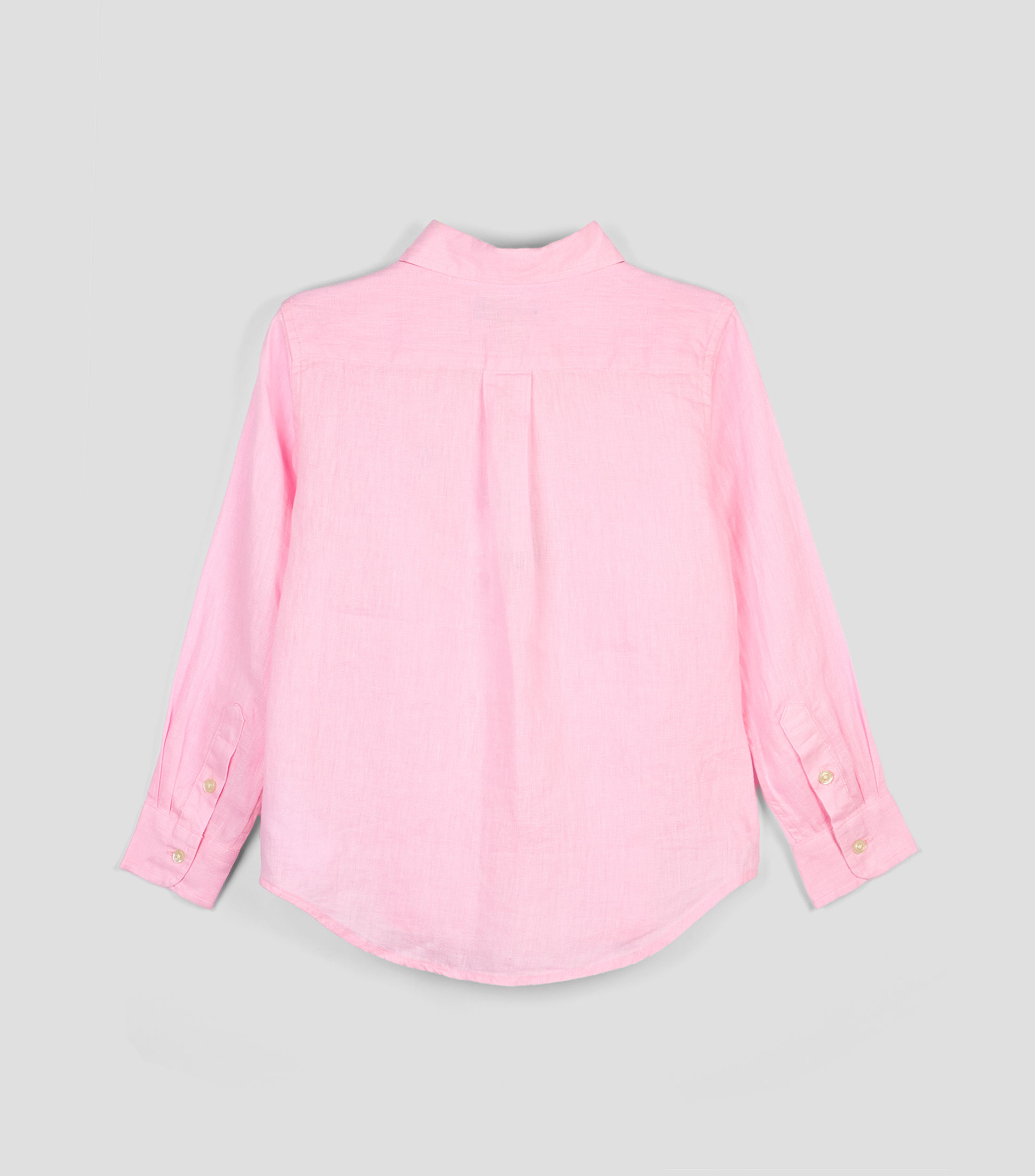 Camisa lisa de lino manga larga Niño