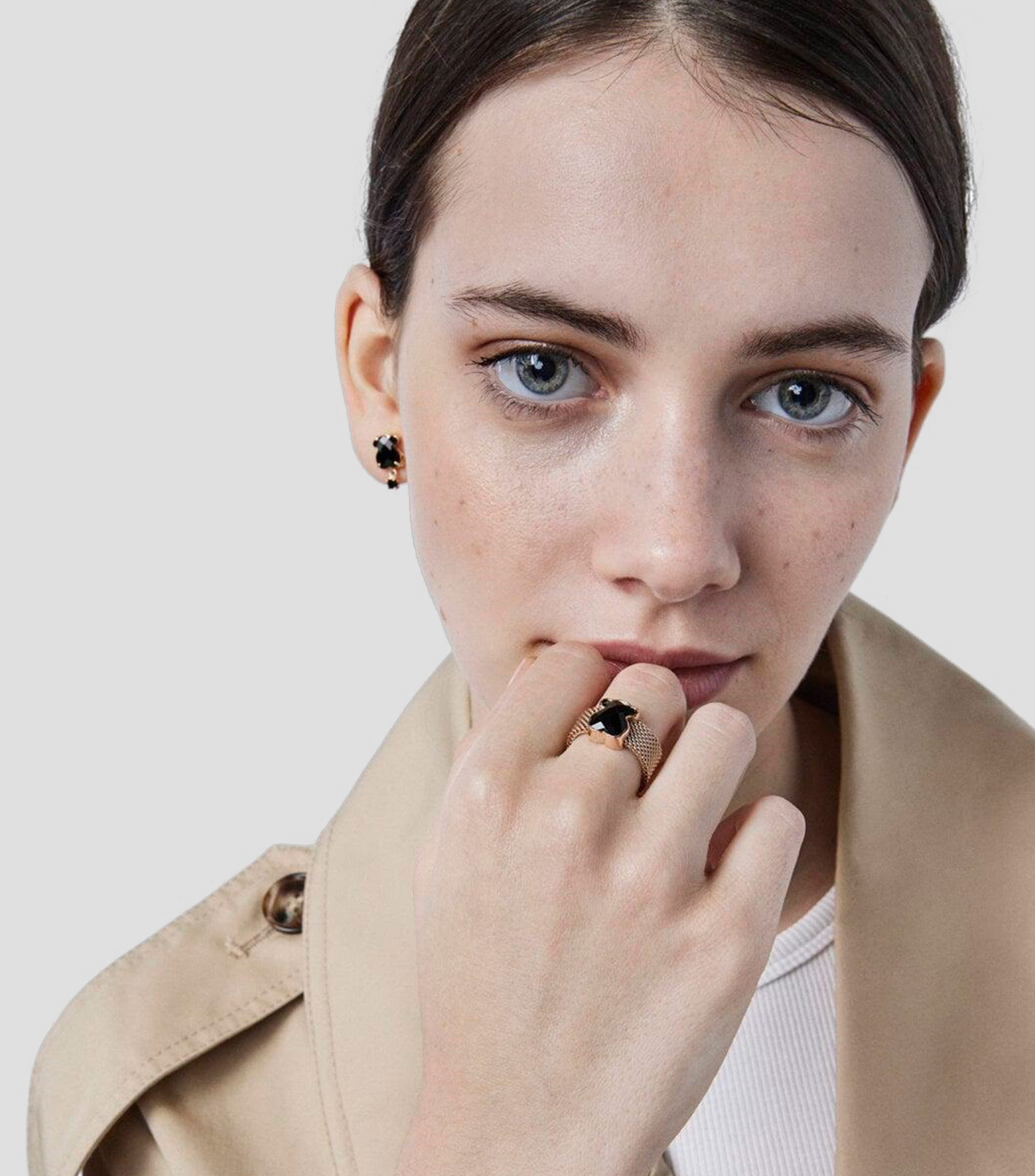 Anillo Mesh Color con ónix Mujer Talla: 7