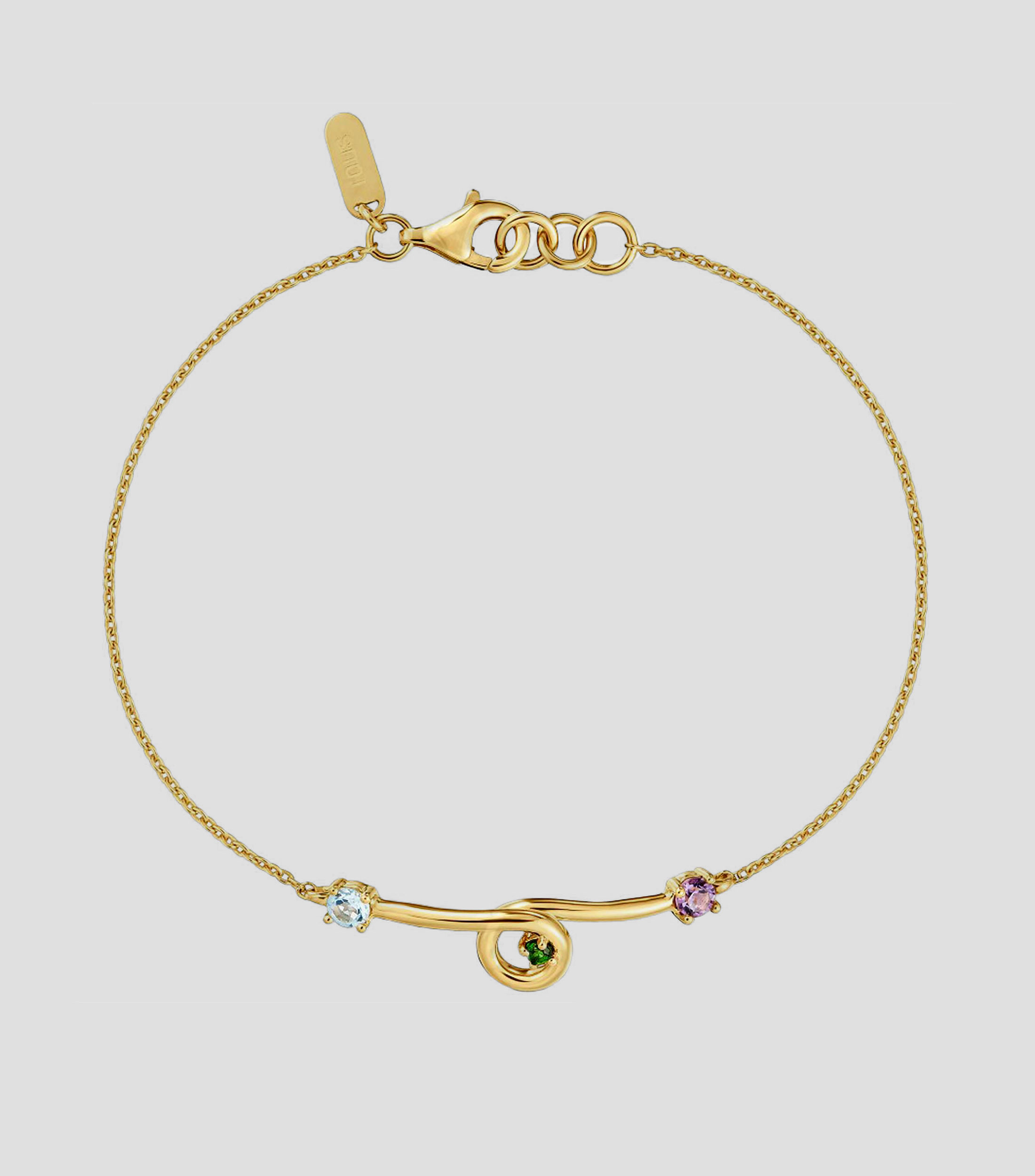 Pulsera cadena en plata Lio con gemas Mujer