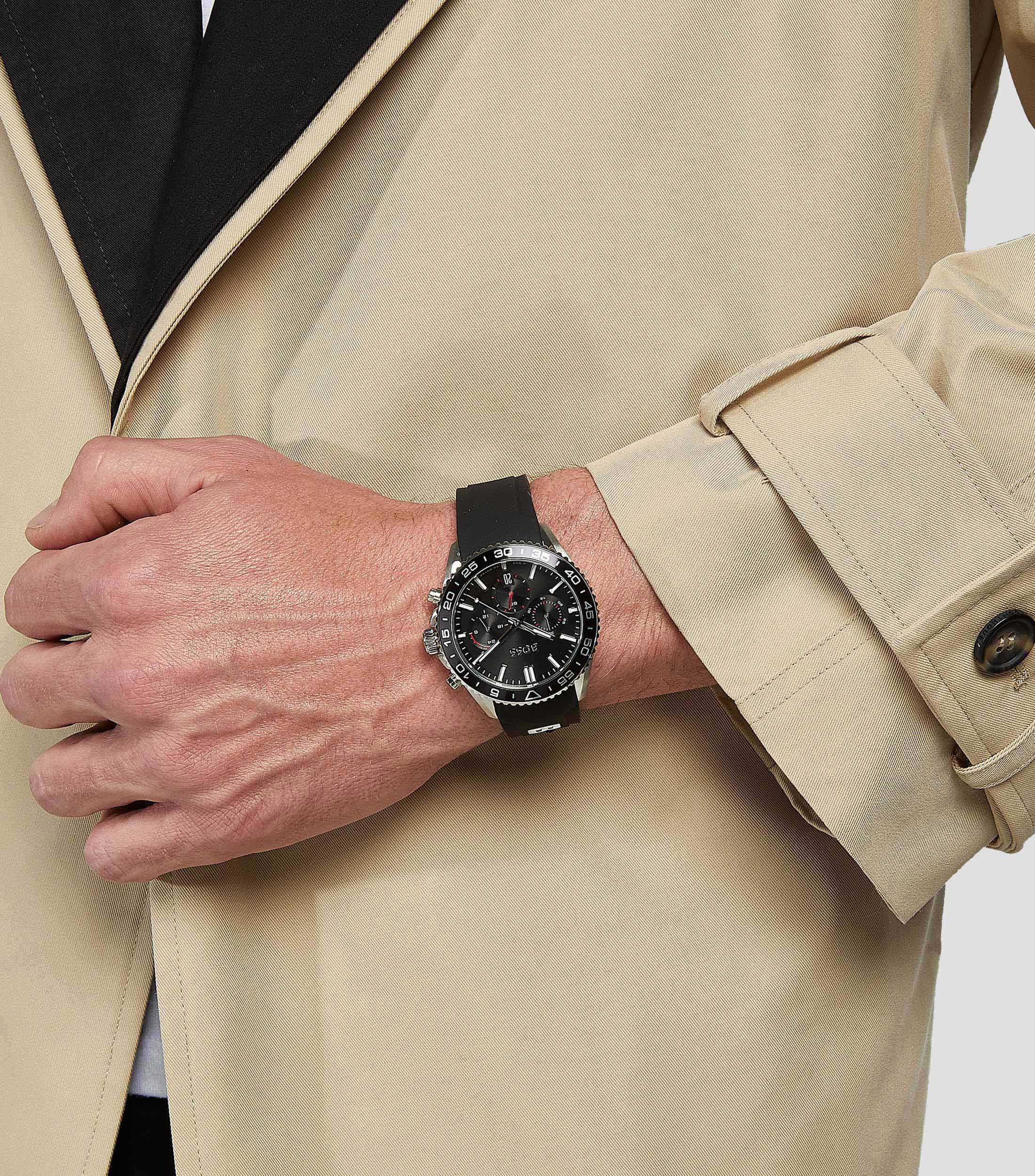 Reloj para Hombre Runner Casual, Plateado, Negro