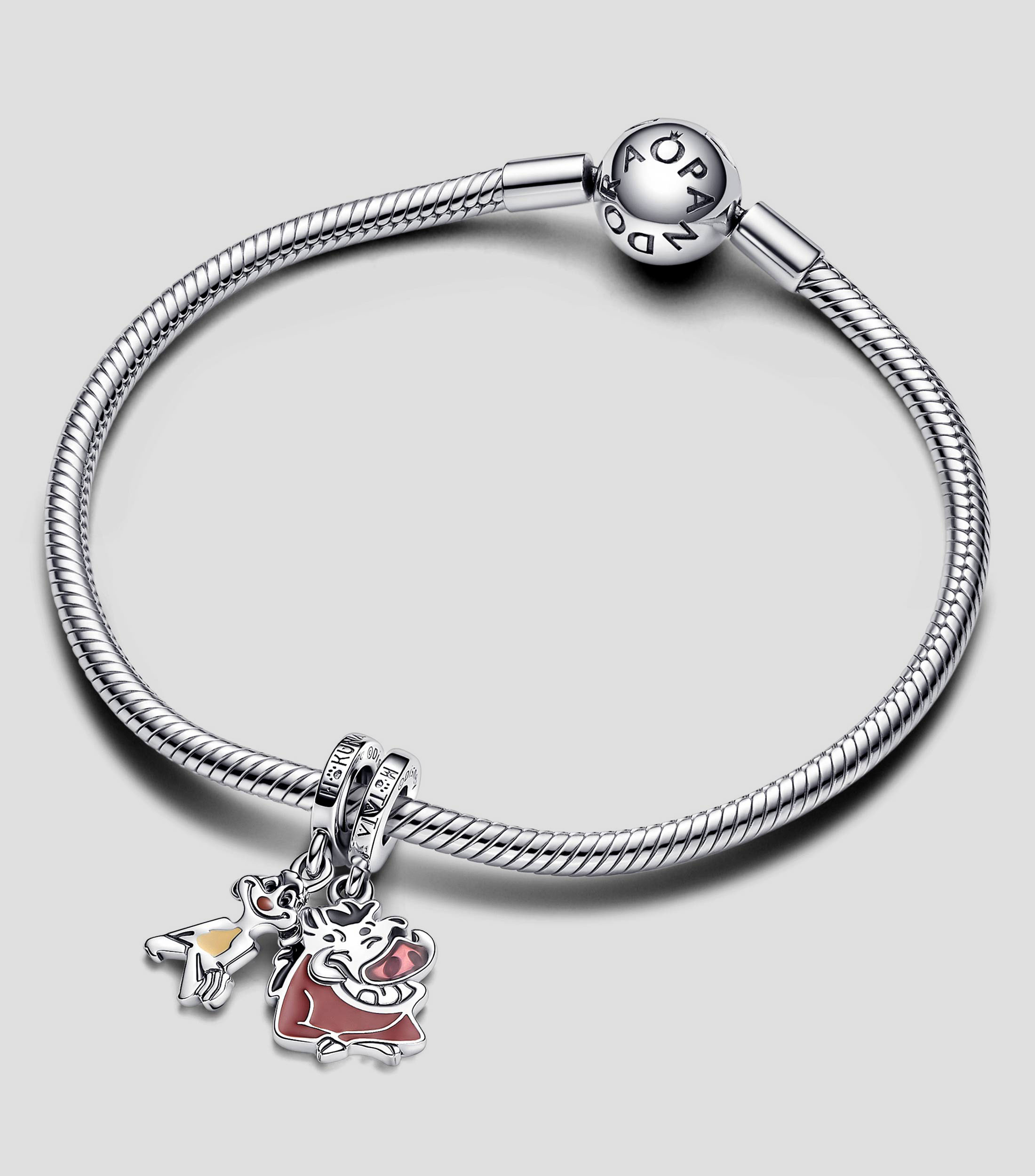 Charm Disney x Pandora The Lion King - Timon and Pumba en plata Mujer