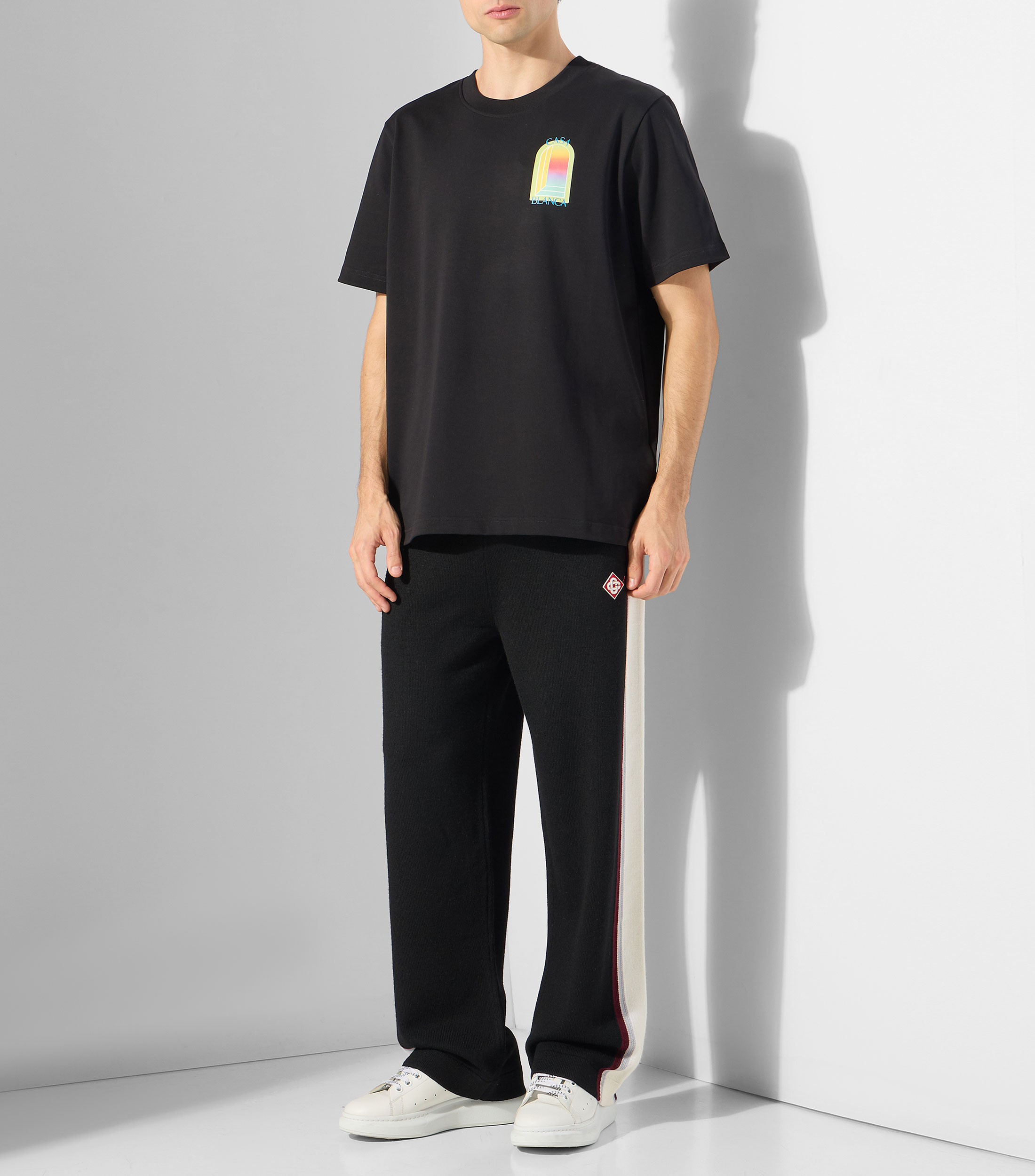 Playera de cuello redondo con manga corta estampada Hombre