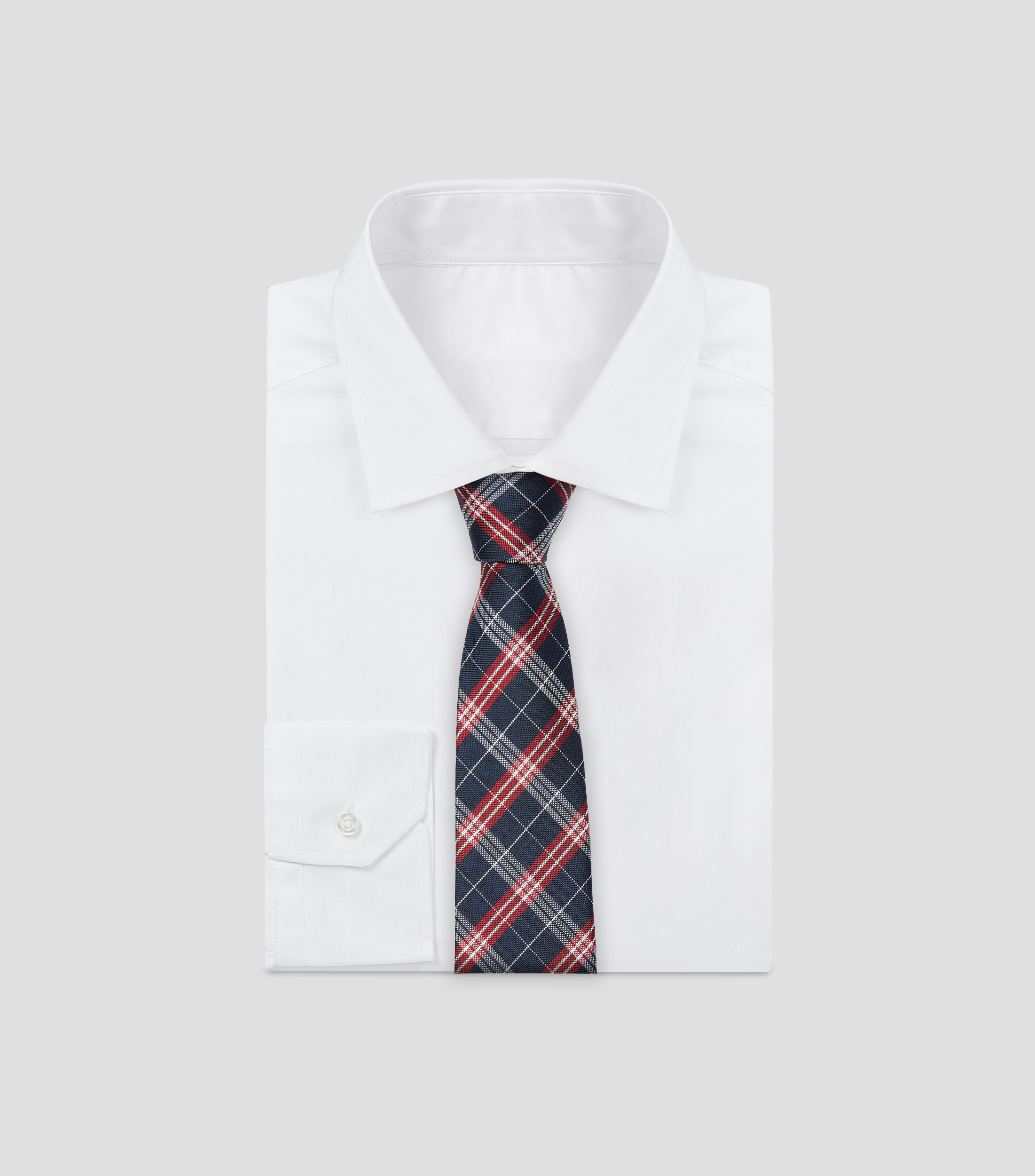 Corbata ancha en seda con cuadros Brera