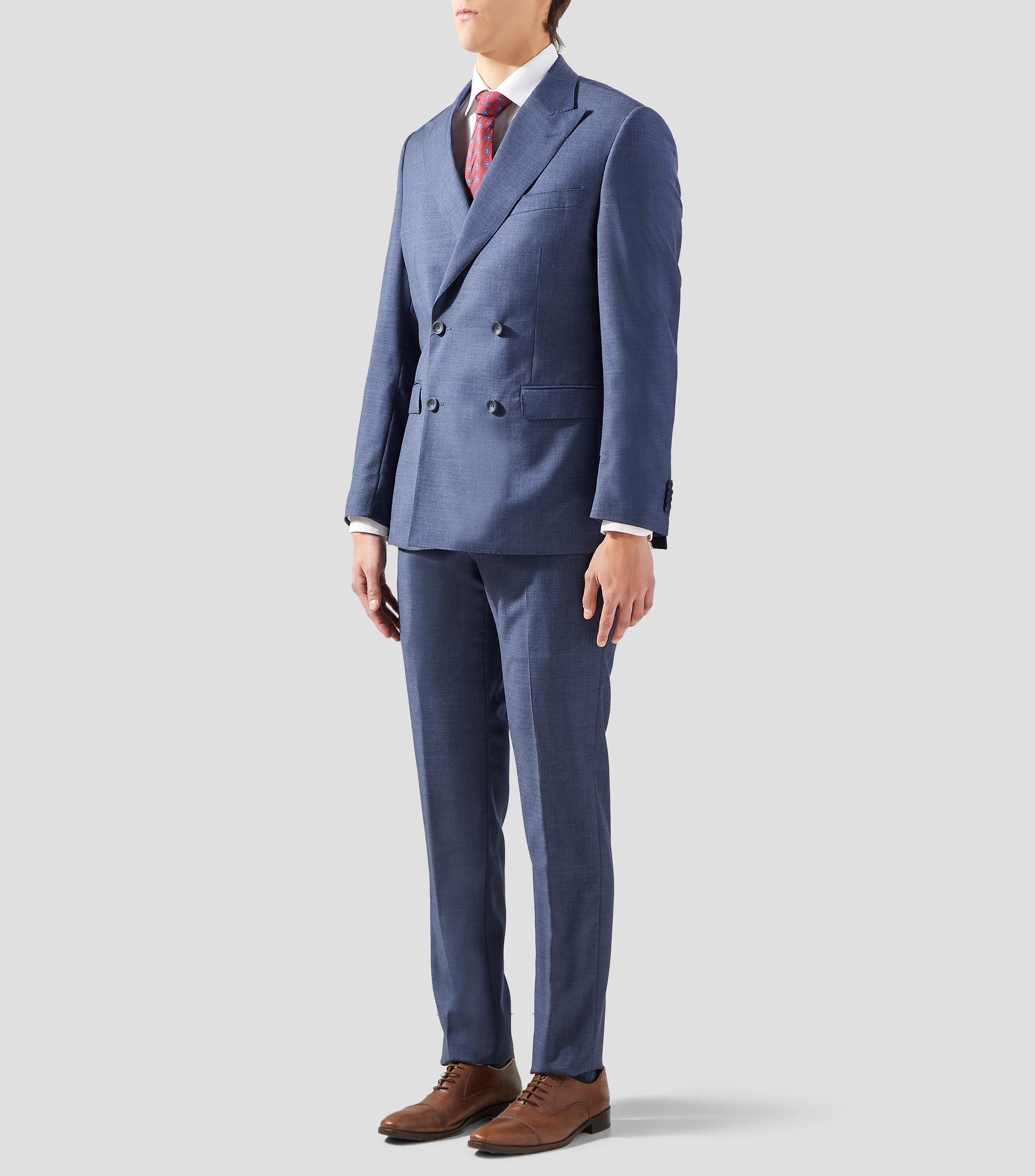 Traje de lana corte slim liso Hombre