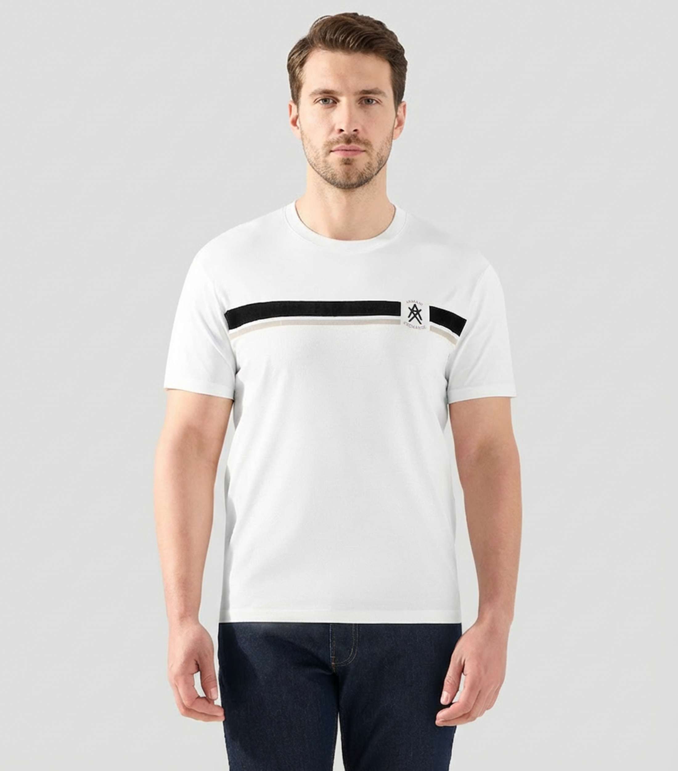 Playera cuello redondo manga corta estampada Hombre