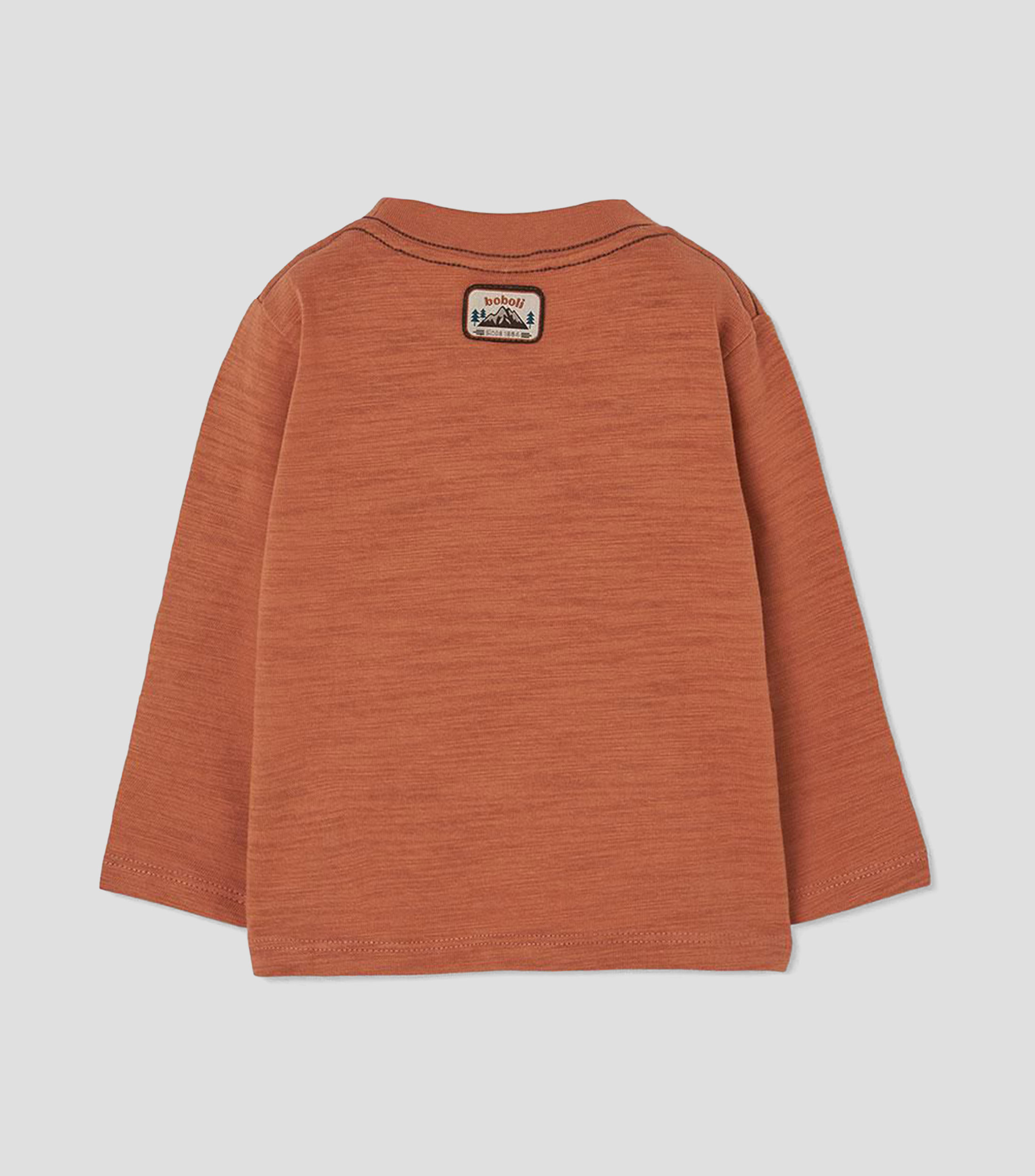 Playera de cuello redondo con manga larga estampada Bebé