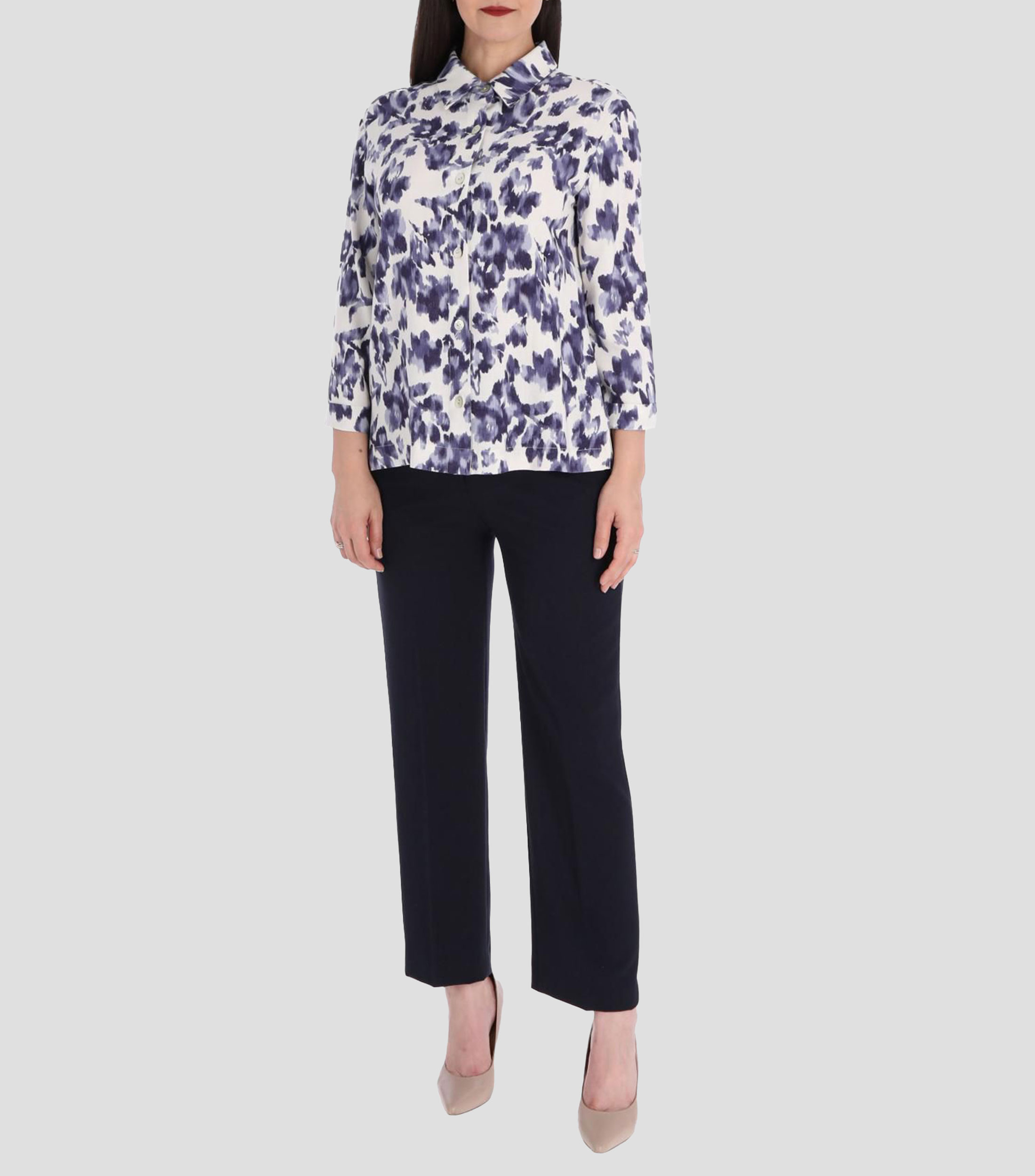 Blusa estampada manga 3/4 Línea Petite Mujer