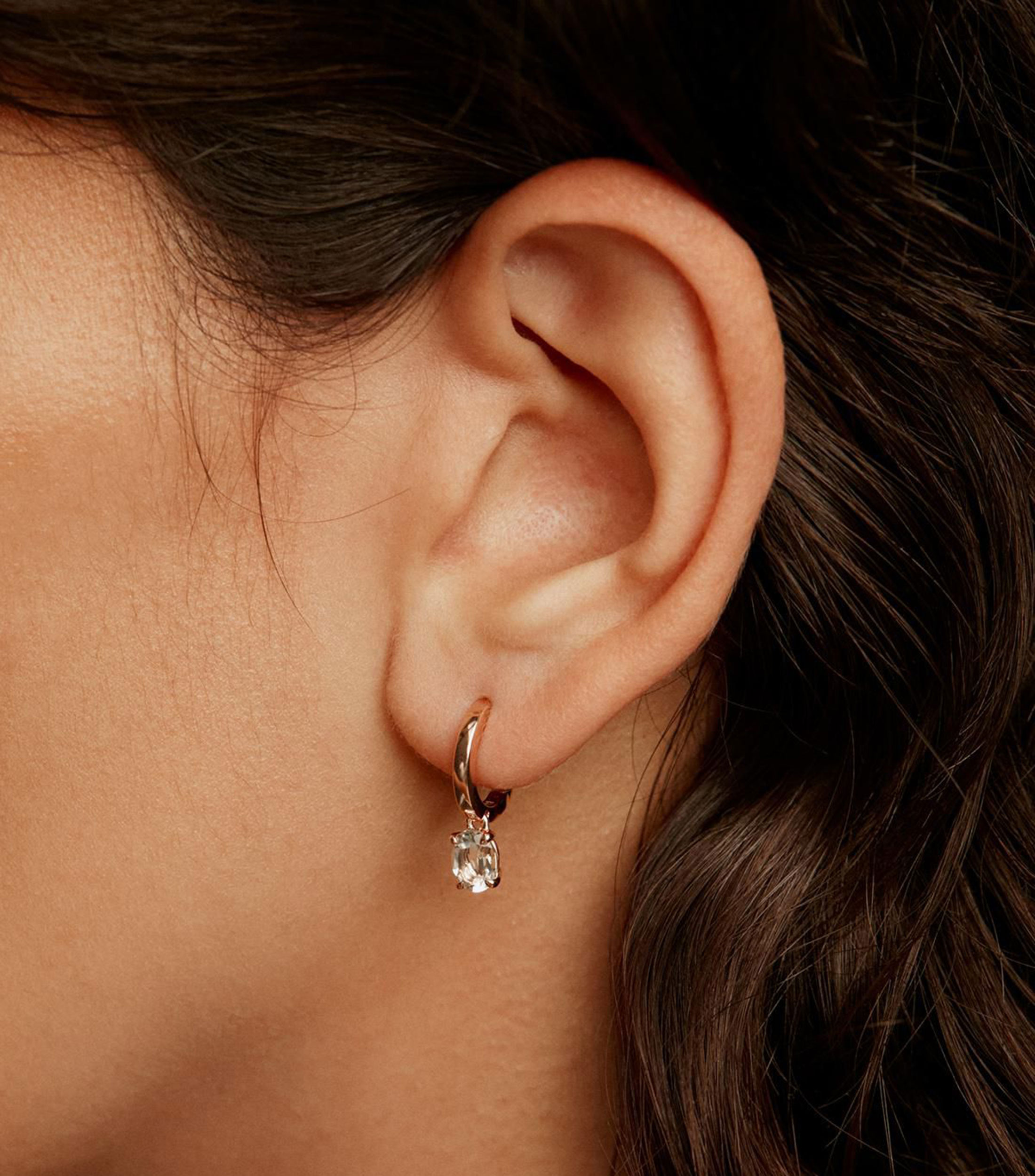 Pendientes en plata .925 con cuarzo Elúa Mujer