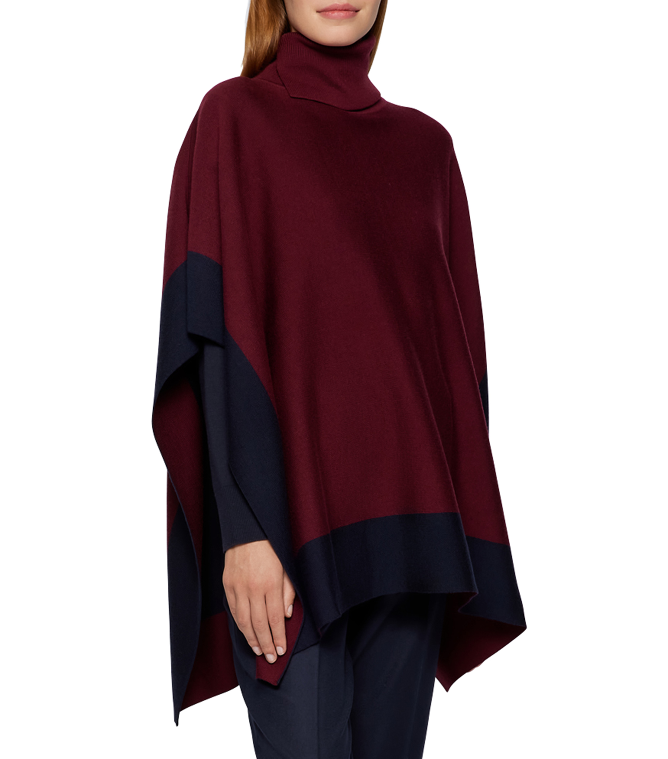 Boss Poncho reversible en elegante lana merino Mujer - El Palacio de Hierro