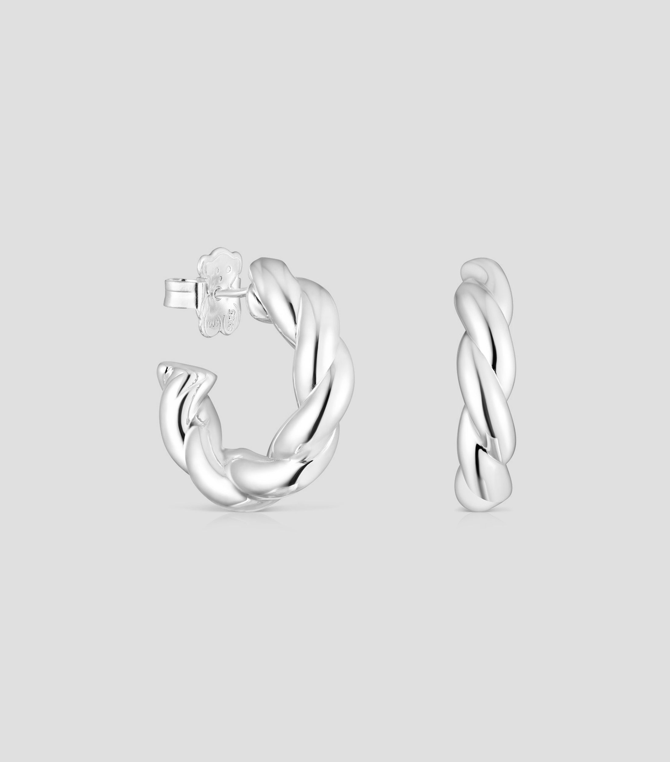 Aretes en plata .925 entrelazados Twisted Mujer