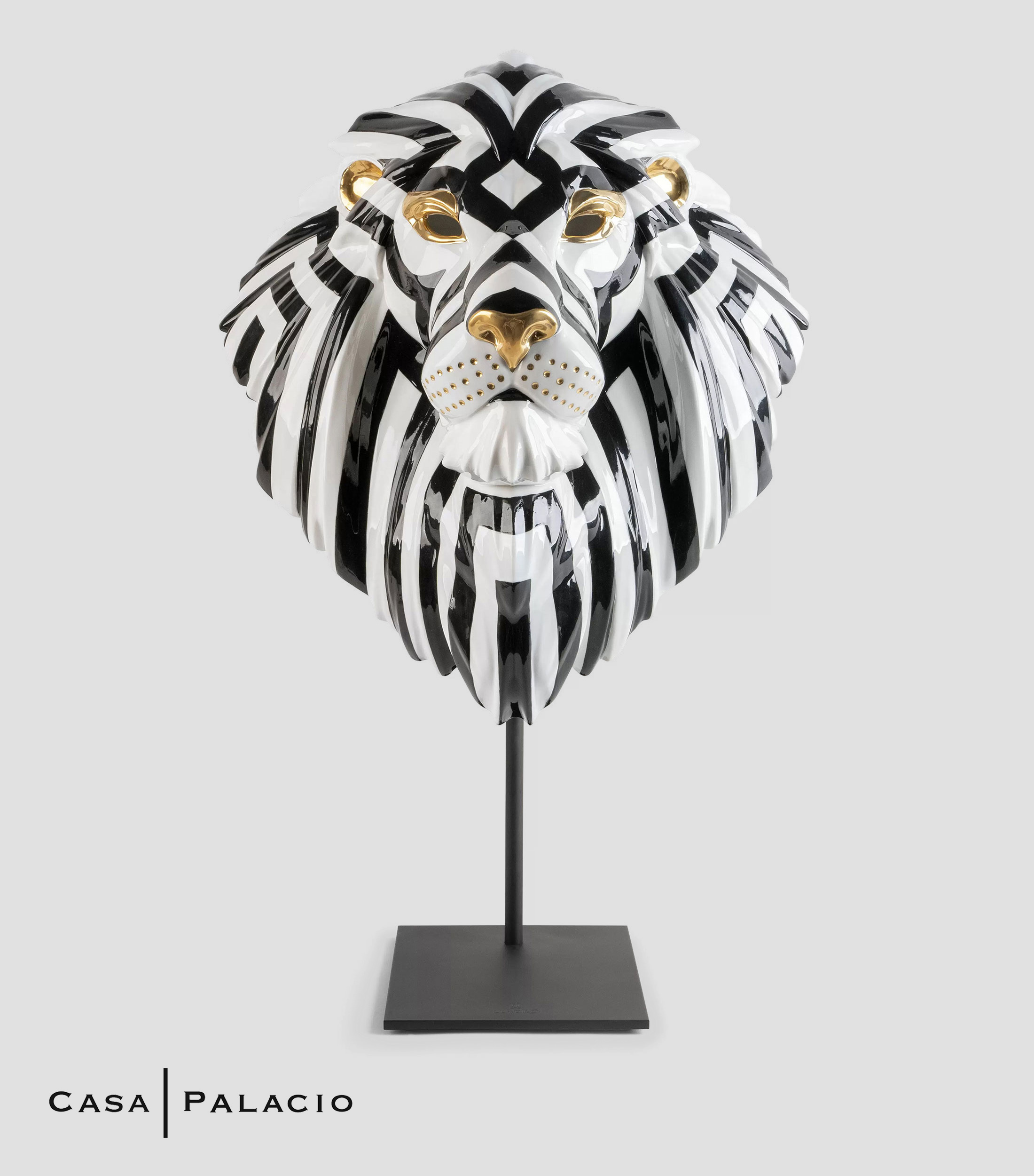 Escultura Mascara Leon en Porcelana