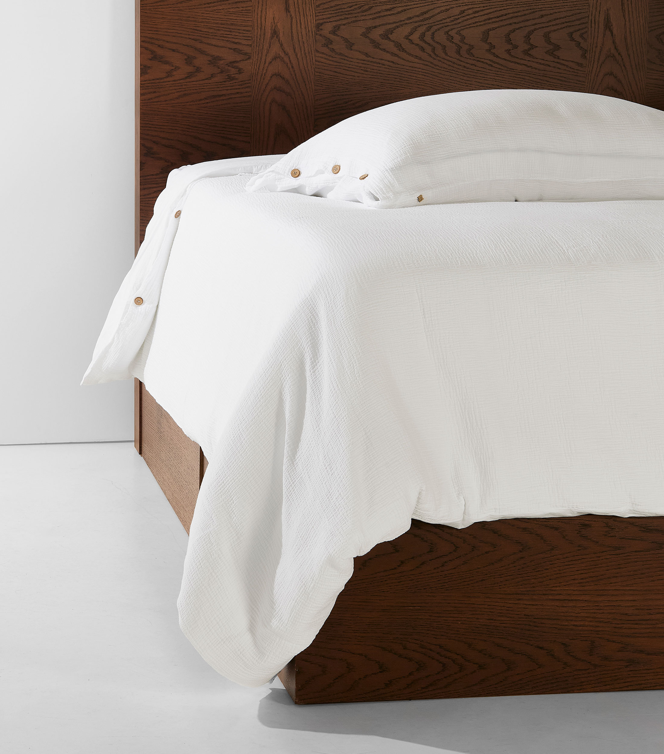 Funda para almohada King Size en algodón Gauze Blanca