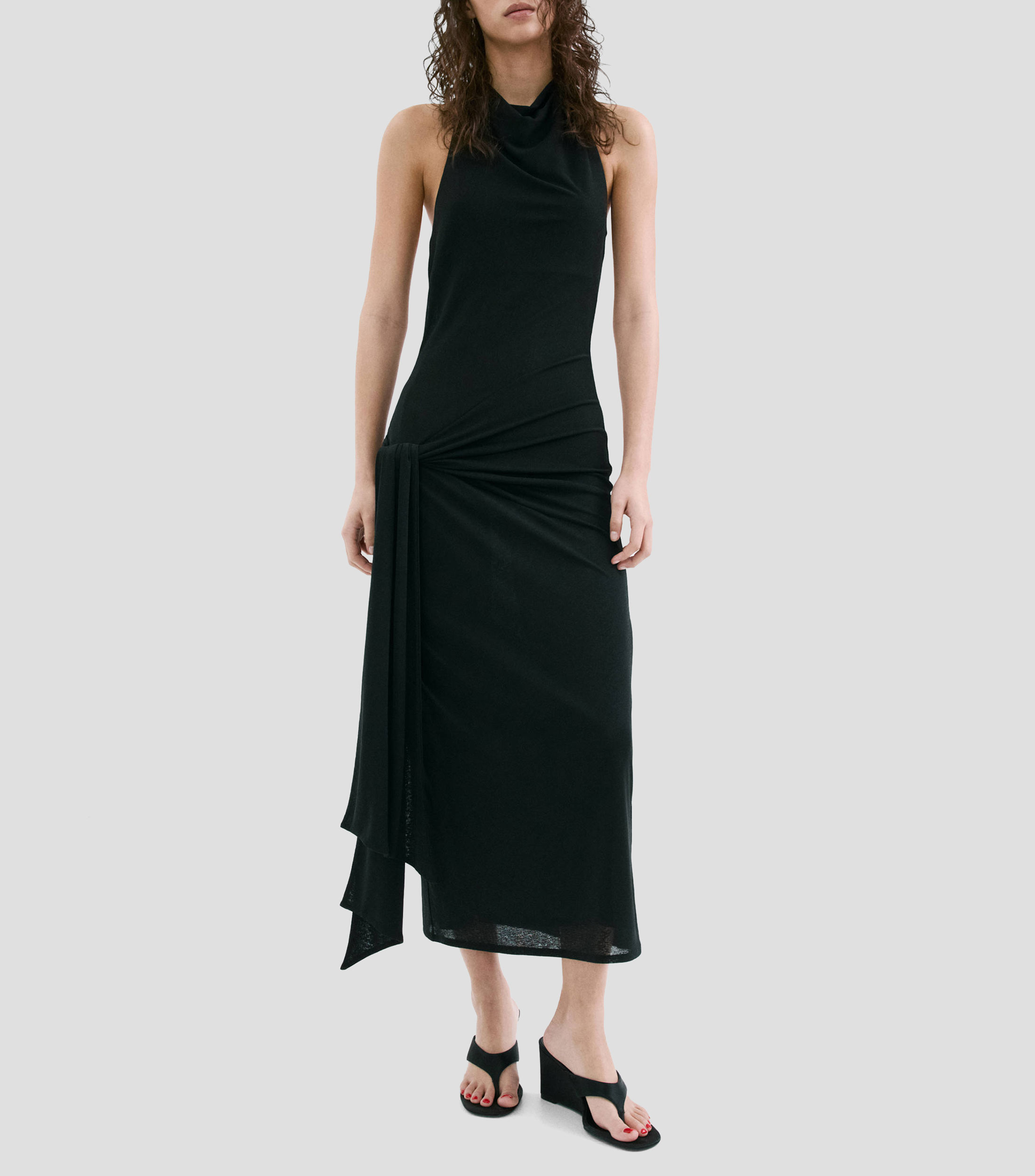 Vestido midi liso Mujer