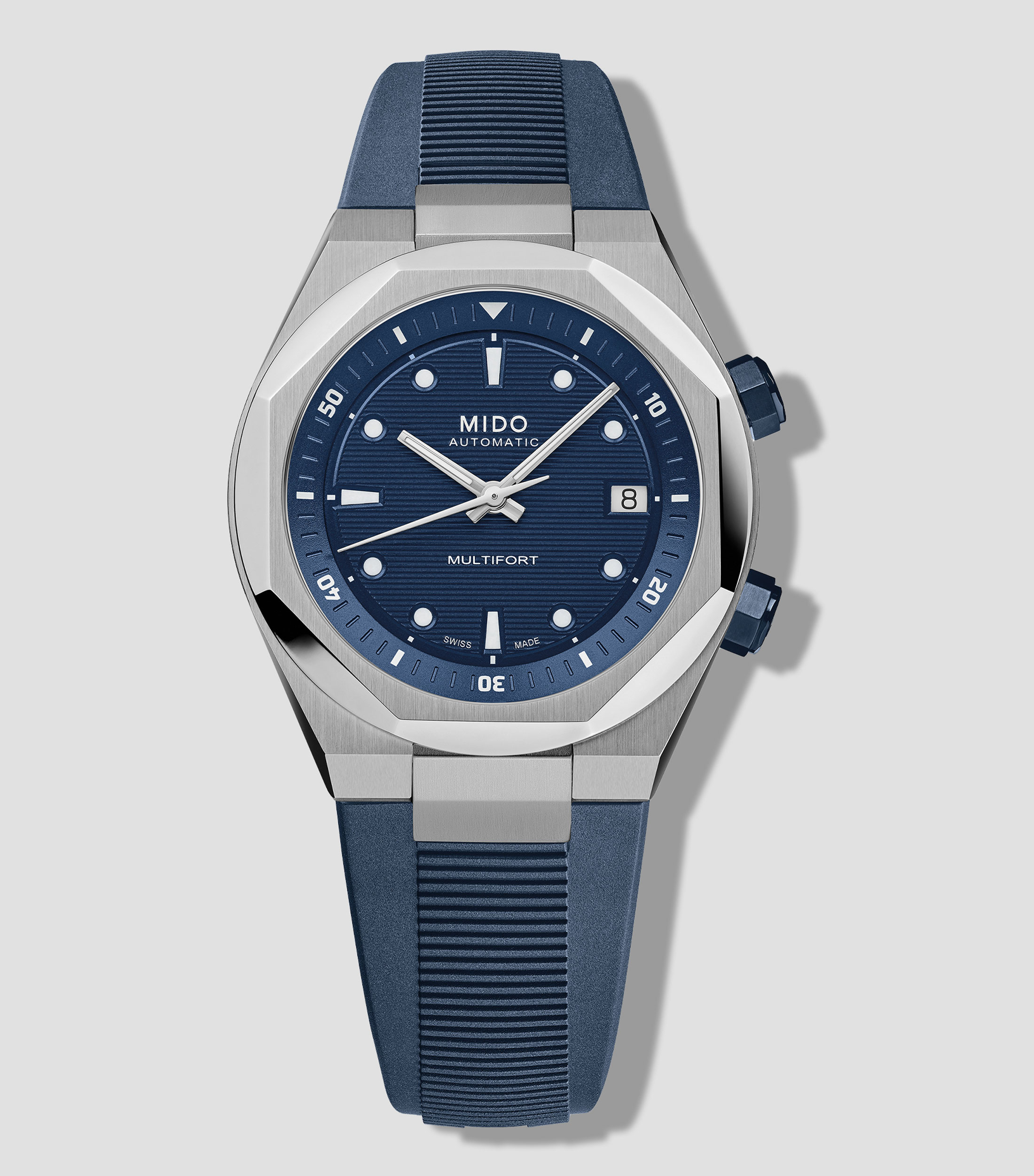 Reloj para Hombre Multifort 8 deportivo plateado, azul